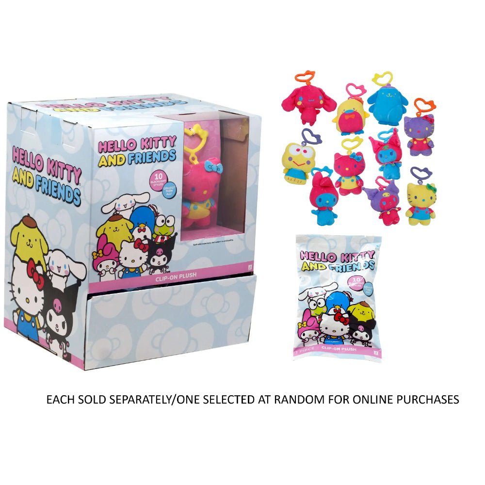 Hello Kitty & Friends 3" Blacklight Blind Plush Clips Assorted - Mastermind Toys___246222