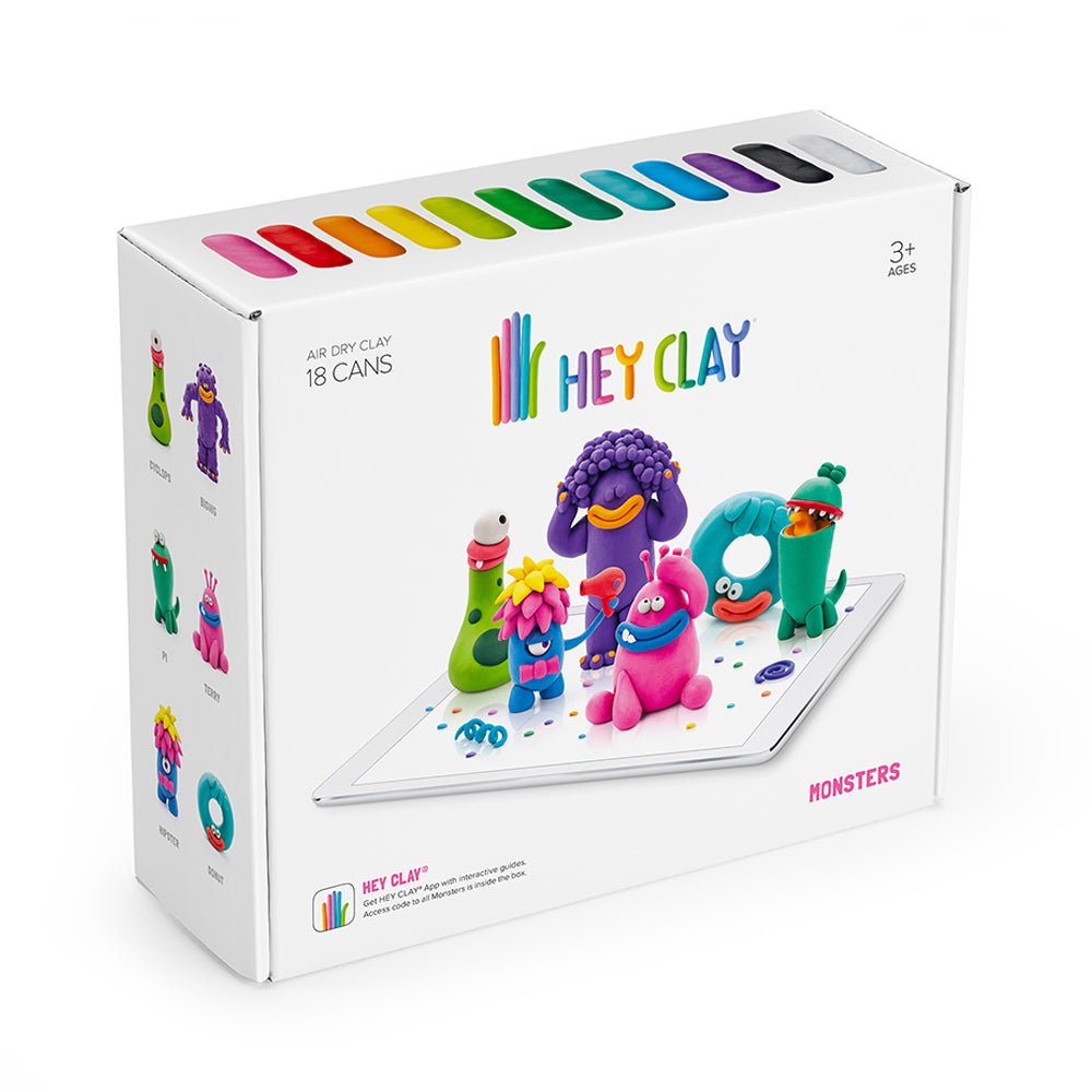 HEY CLAY Monster Air Dry Clay Modelling Kit with Interactive App - Mastermind Toys___229196