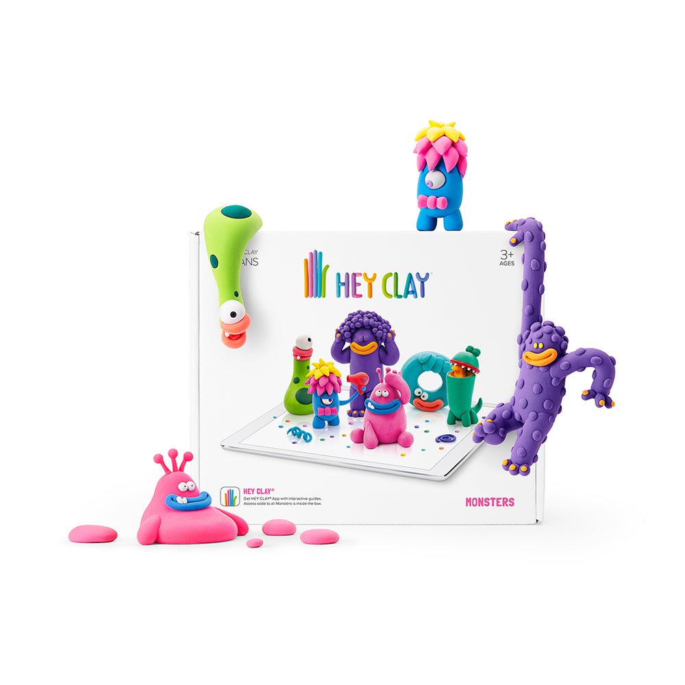 HEY CLAY Monster Air Dry Clay Modelling Kit with Interactive App - Mastermind Toys___229196