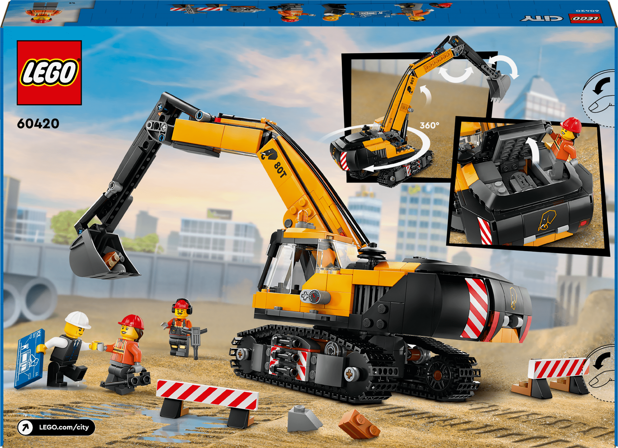 LEGO City Big Vehicles Yellow Construction Excavator 60420 Mastermind Toys