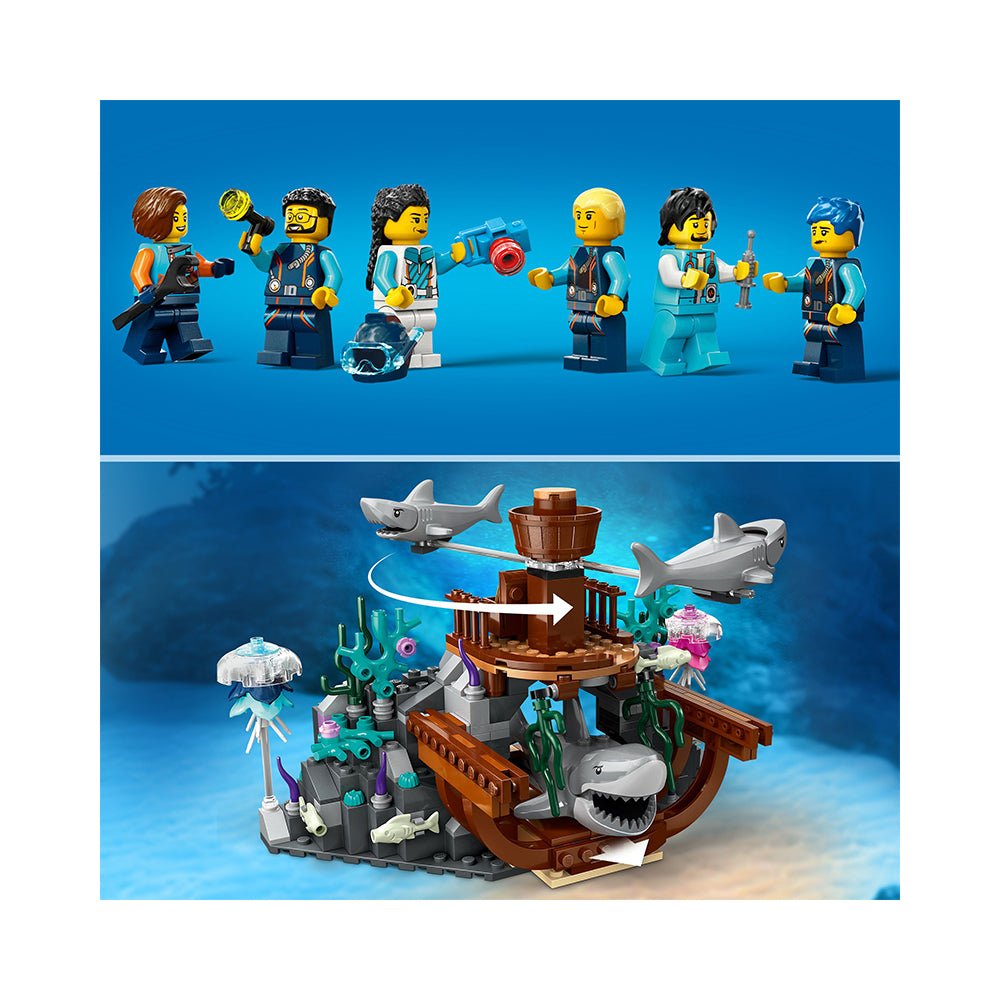 Explorer Submarine Lego City Sea Sets LEGO® City Deep-Sea Explorer Submarine 60379 Building Toy Set (842 Pieces)