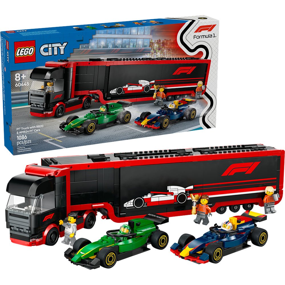 LEGO® City F1® Truck with RB20 & AMR24 F1® Cars 60445 - Mastermind Toys___244184