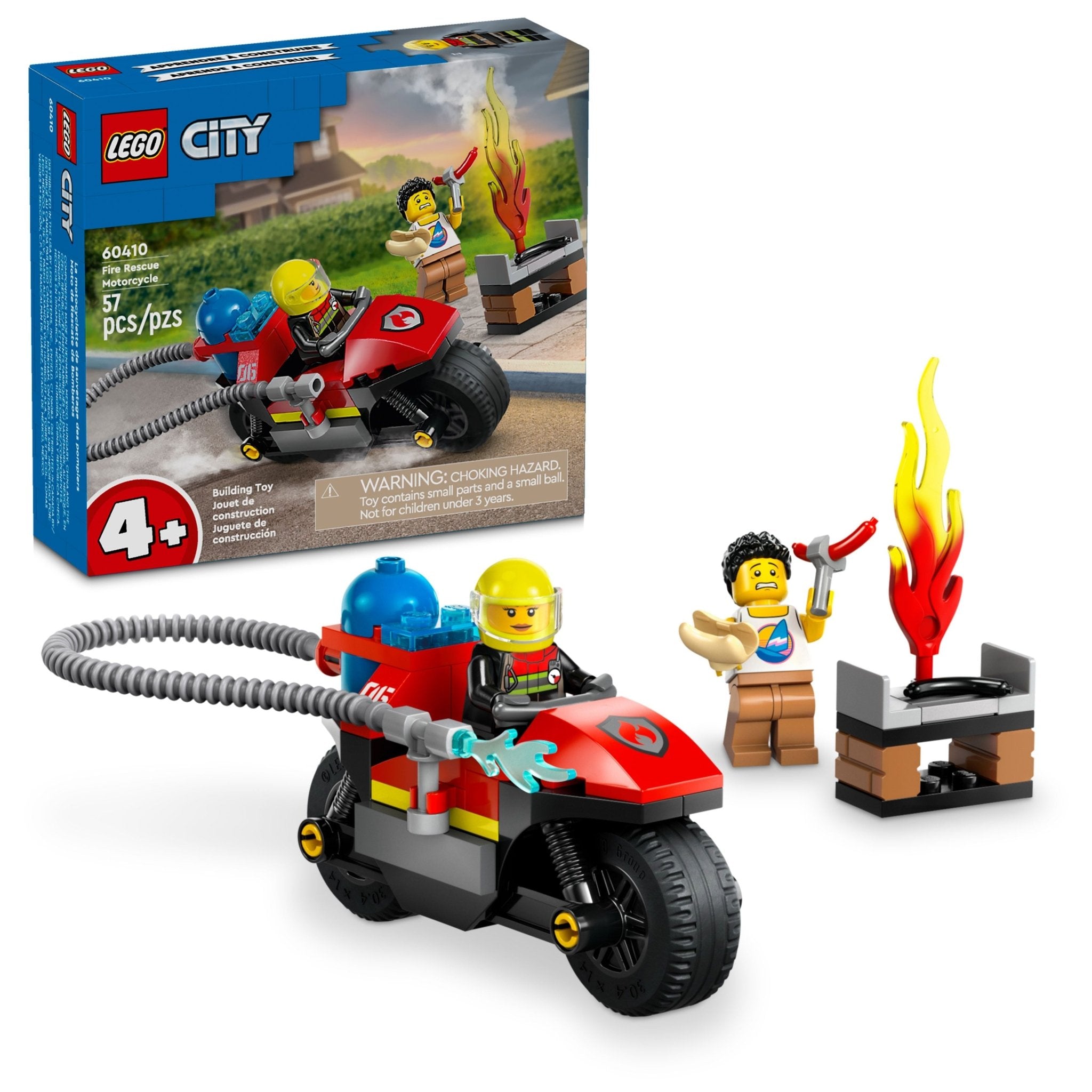 LEGO City Fire Rescue Motorcycle Toy Building Set 60410 - Mastermind Toys___232618