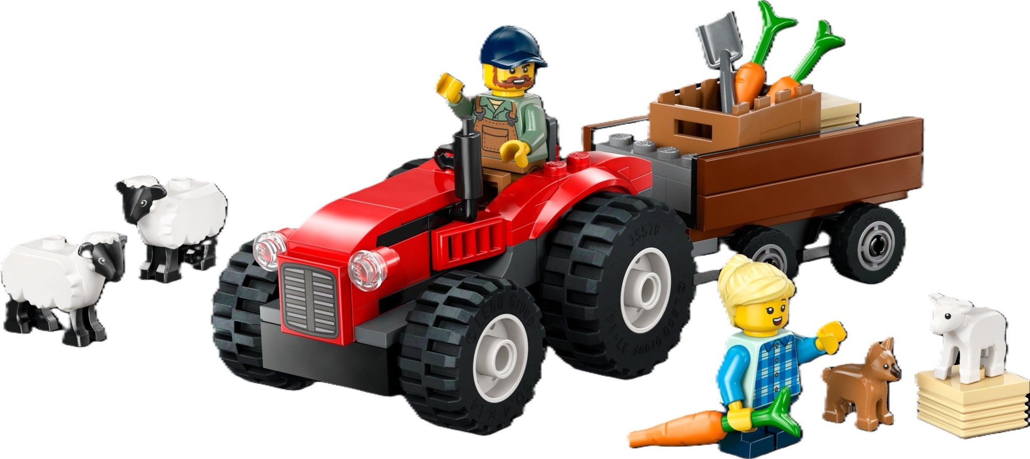 LEGO® City Red Farm Tractor with Trailer & Sheep 60461 - Mastermind Toys___249382