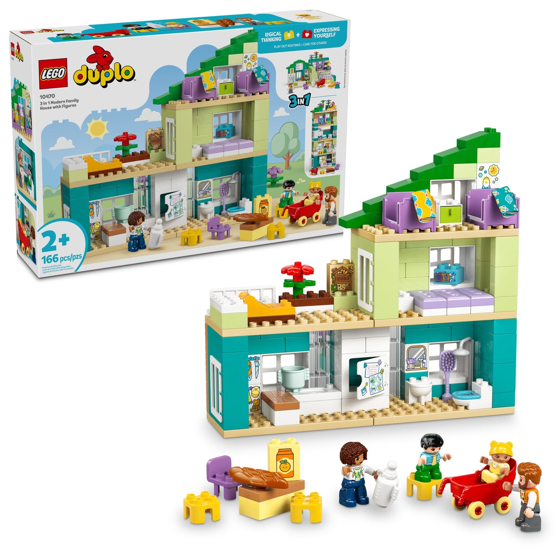 LEGO® DUPLO® Town 3 in 1 Modern Family House with Figures 10470 - Mastermind Toys___249461