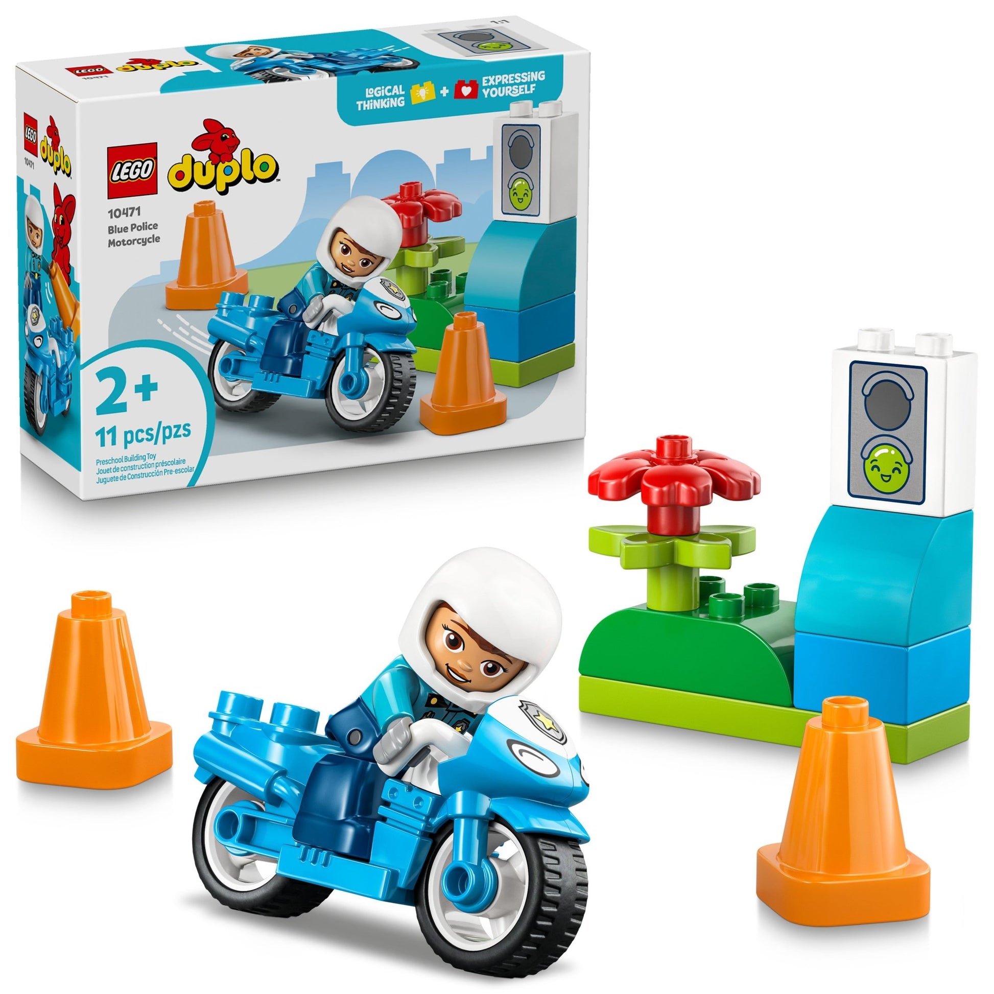 LEGO® DUPLO® Town Blue Police Motorcycle Playset 10471 - Mastermind Toys___249462