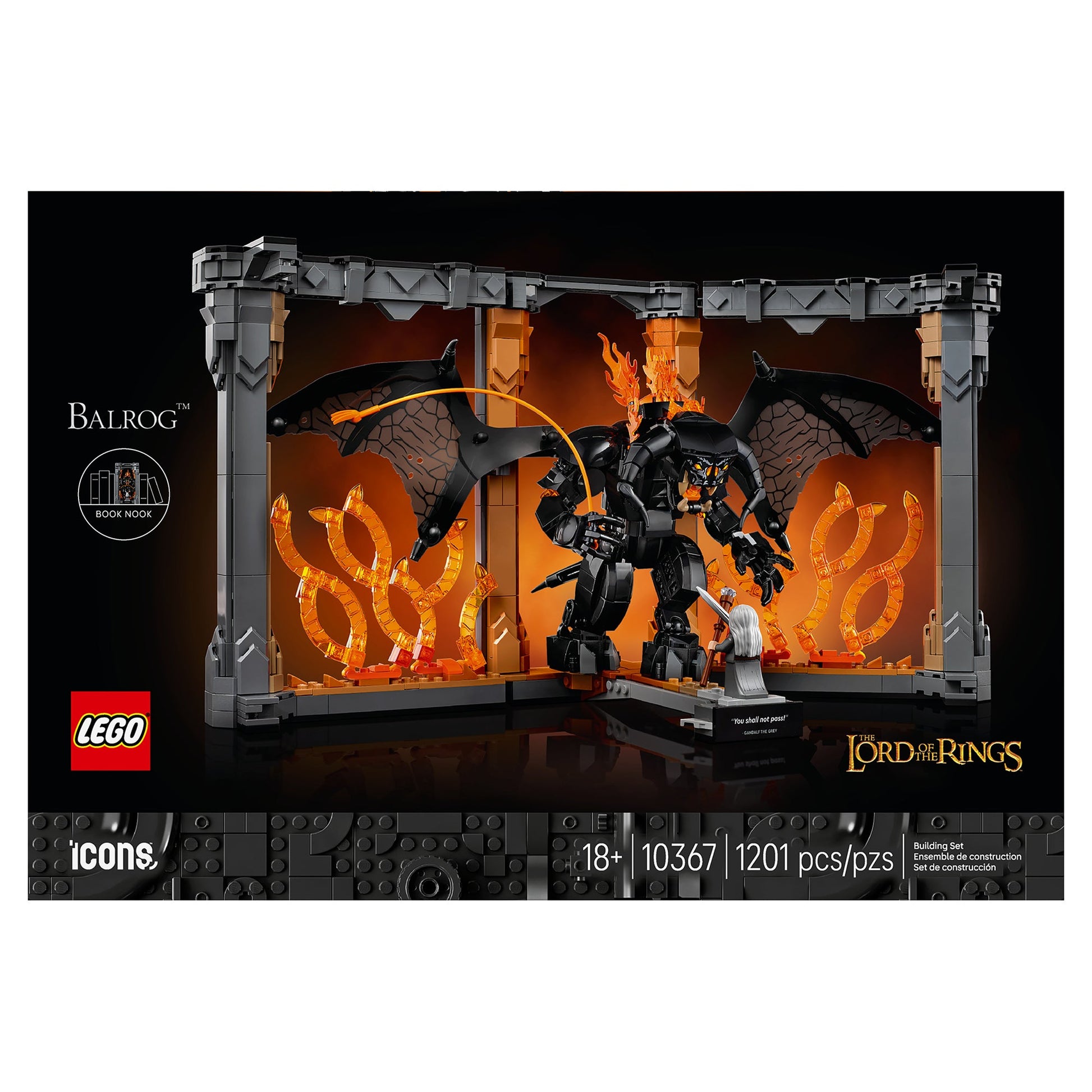 LEGO® Icons The Lord of the Rings: Balrog™ Book Nook Bookshelf Decor Kit 10367 - Mastermind Toys___248626