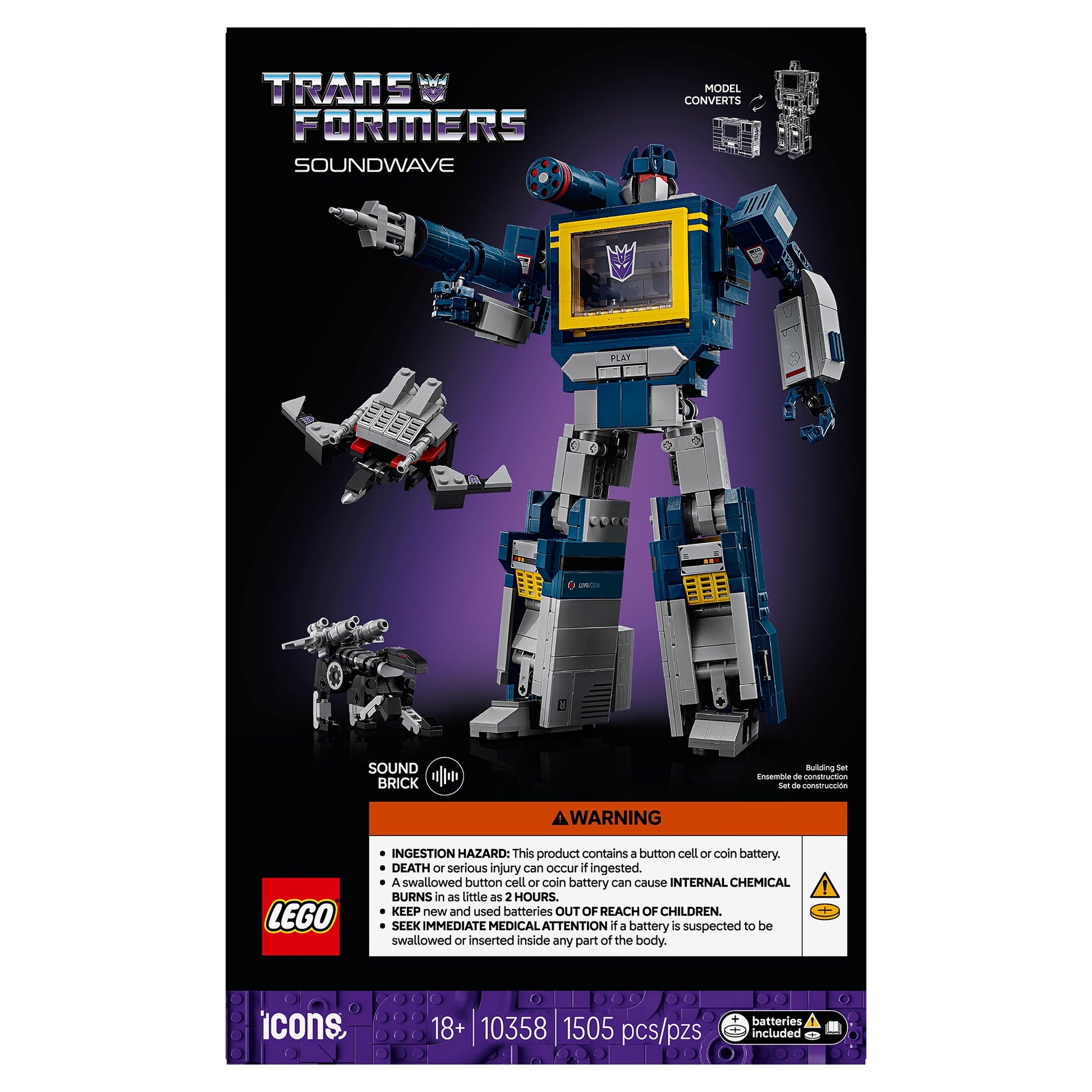 LEGO® Icons Transformers: Soundwave 10358 - Mastermind Toys___249195