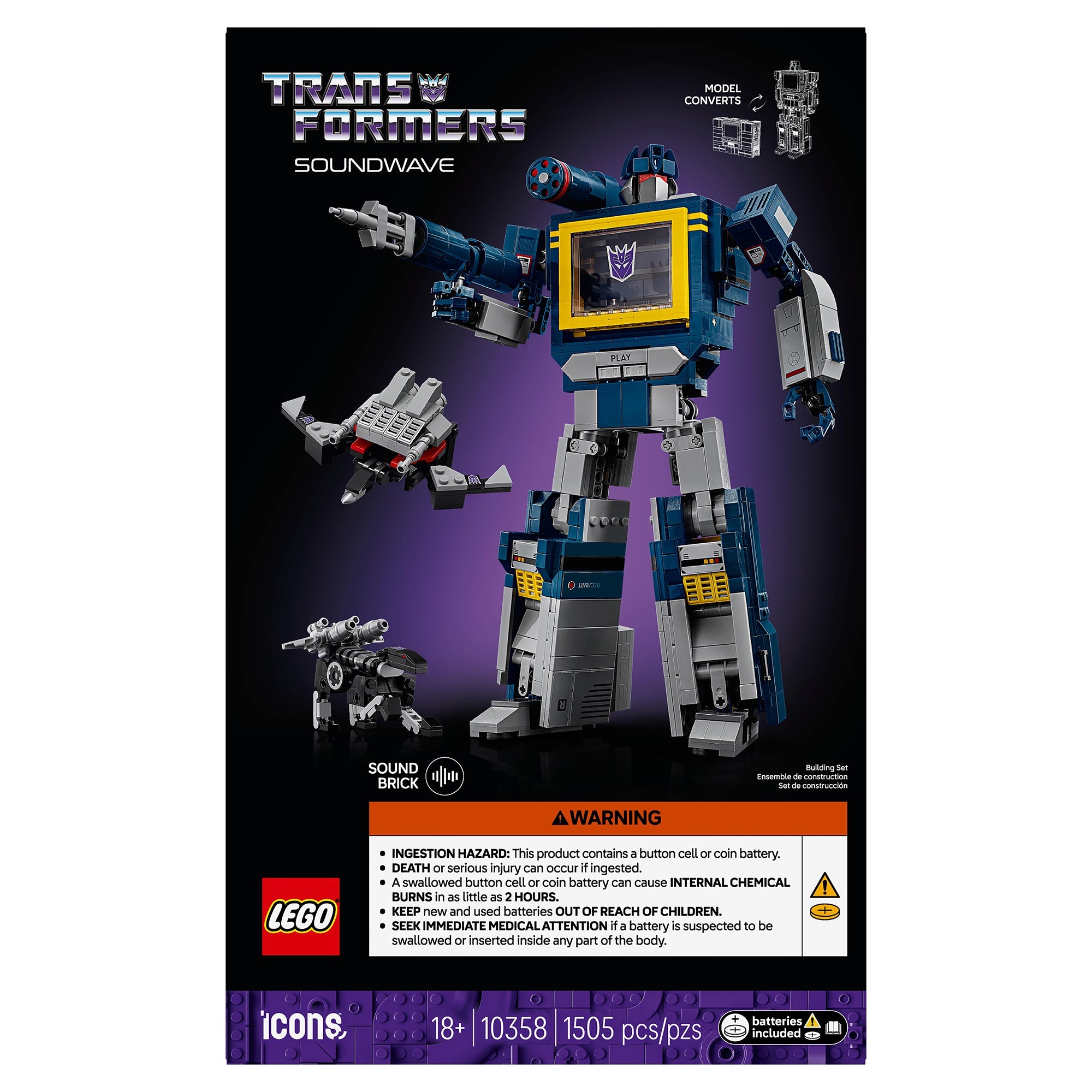 LEGO® Icons Transformers: Soundwave 10358 - Mastermind Toys___249195