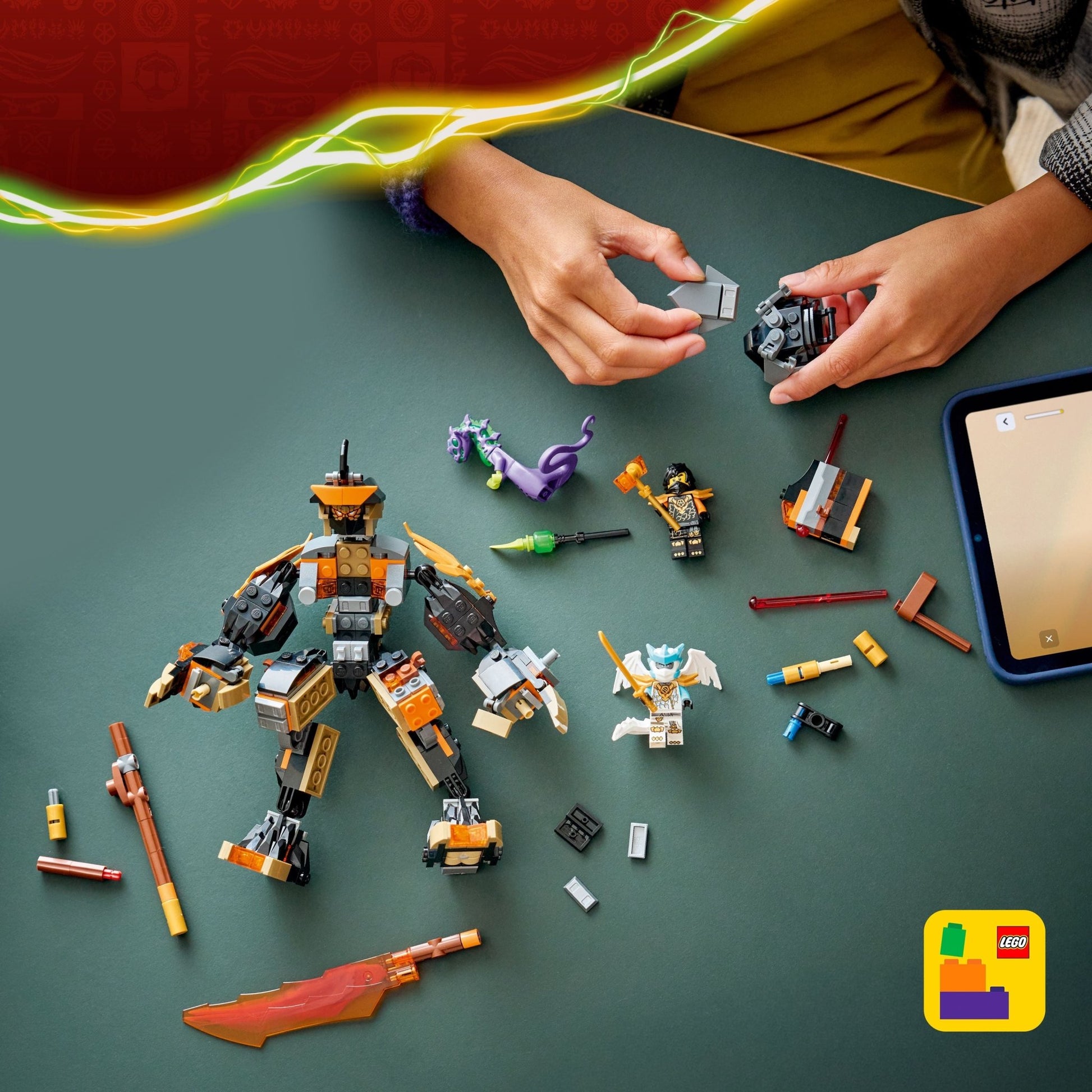 LEGO® NINJAGO® Cole’s Mission Mech & Dragon Zane 71854 - Mastermind Toys___249559