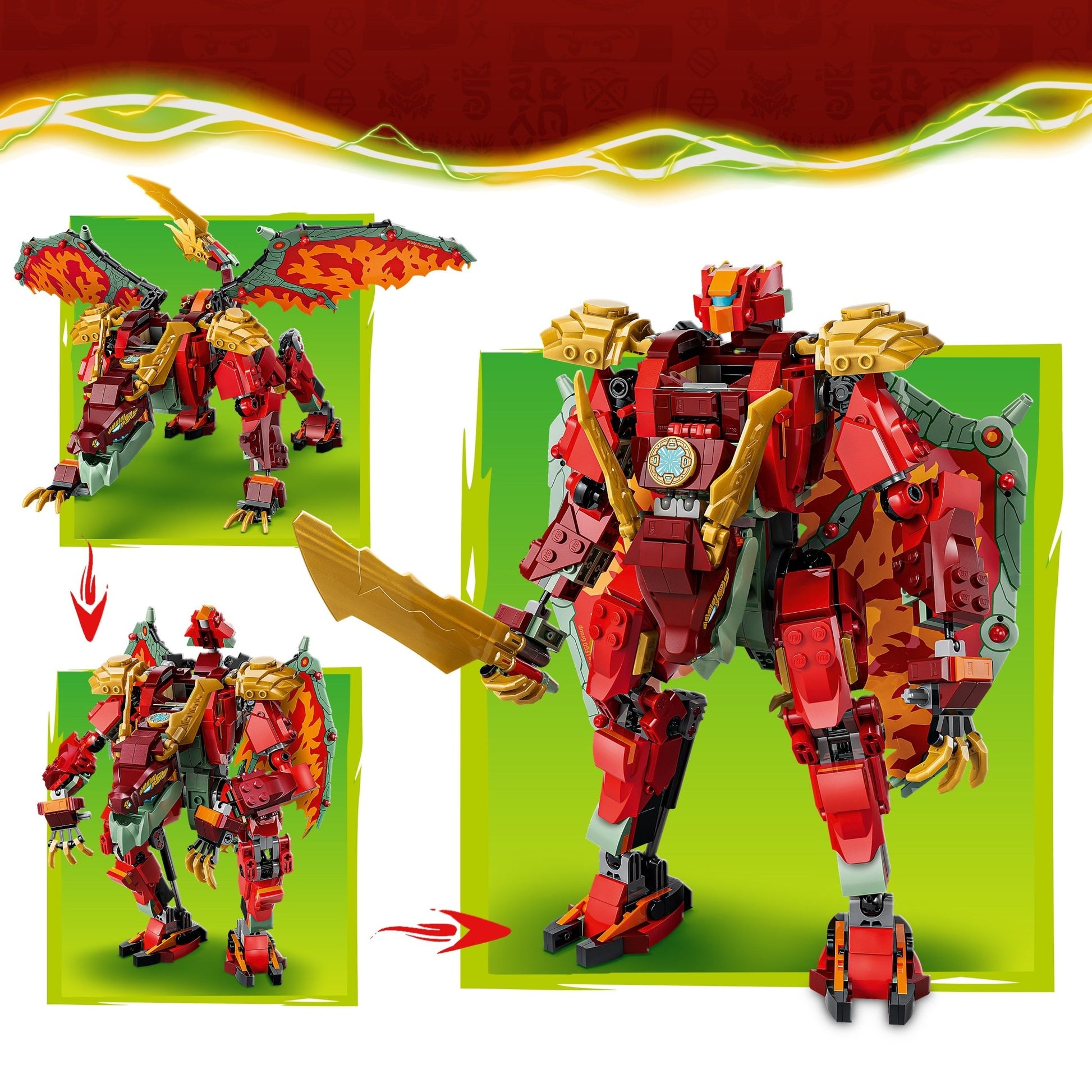 LEGO® NINJAGO Wyldfyre's Transforming Dragon Mech 71868 - Mastermind Toys___253864
