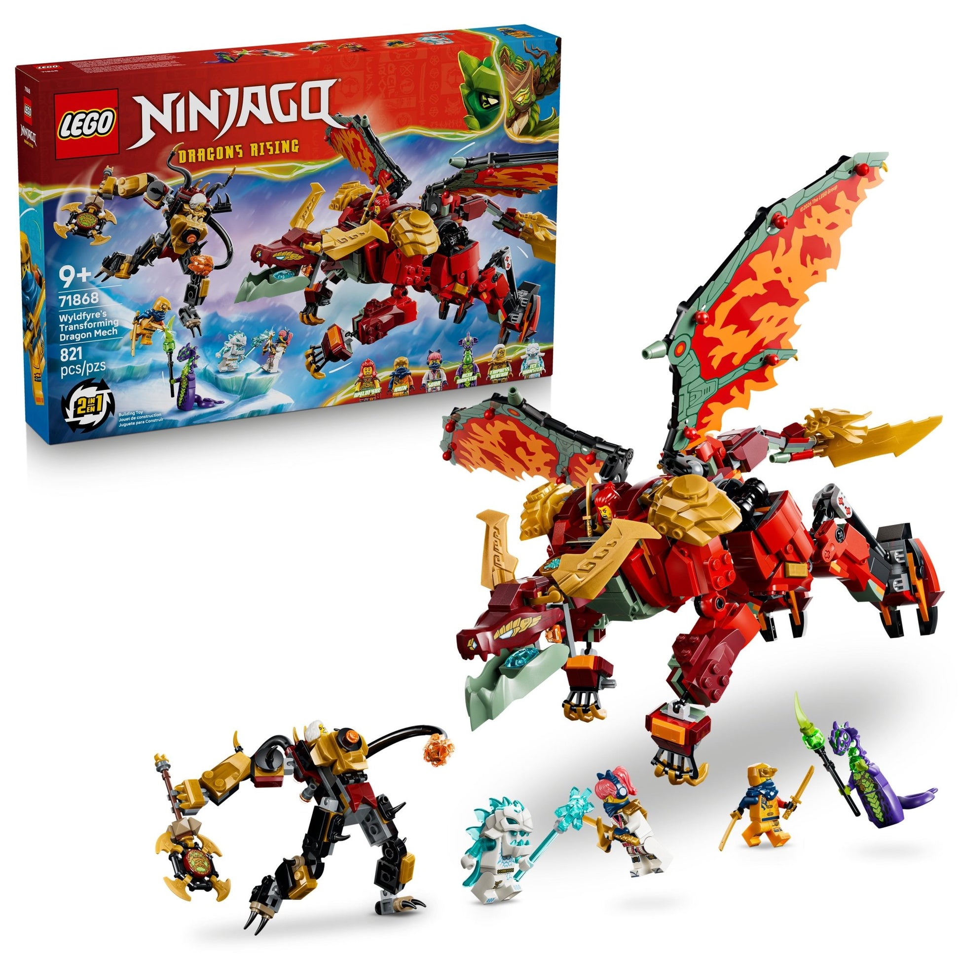 LEGO® NINJAGO Wyldfyre's Transforming Dragon Mech 71868 - Mastermind Toys___253864
