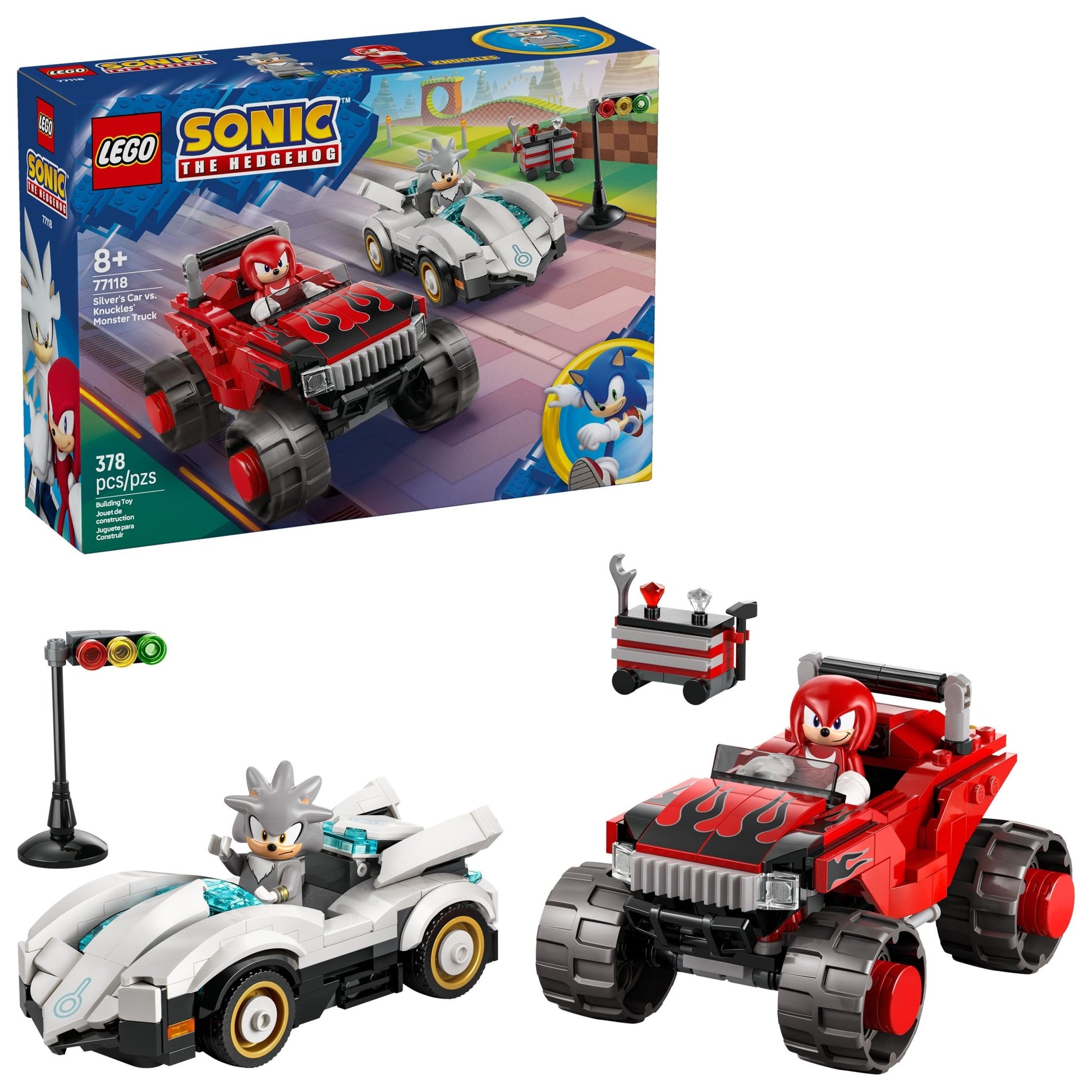 LEGO® Sonic the Hedgehog™ Silver’s Car vs. Knuckles’ Monster Truck 77118 - Mastermind Toys___249592