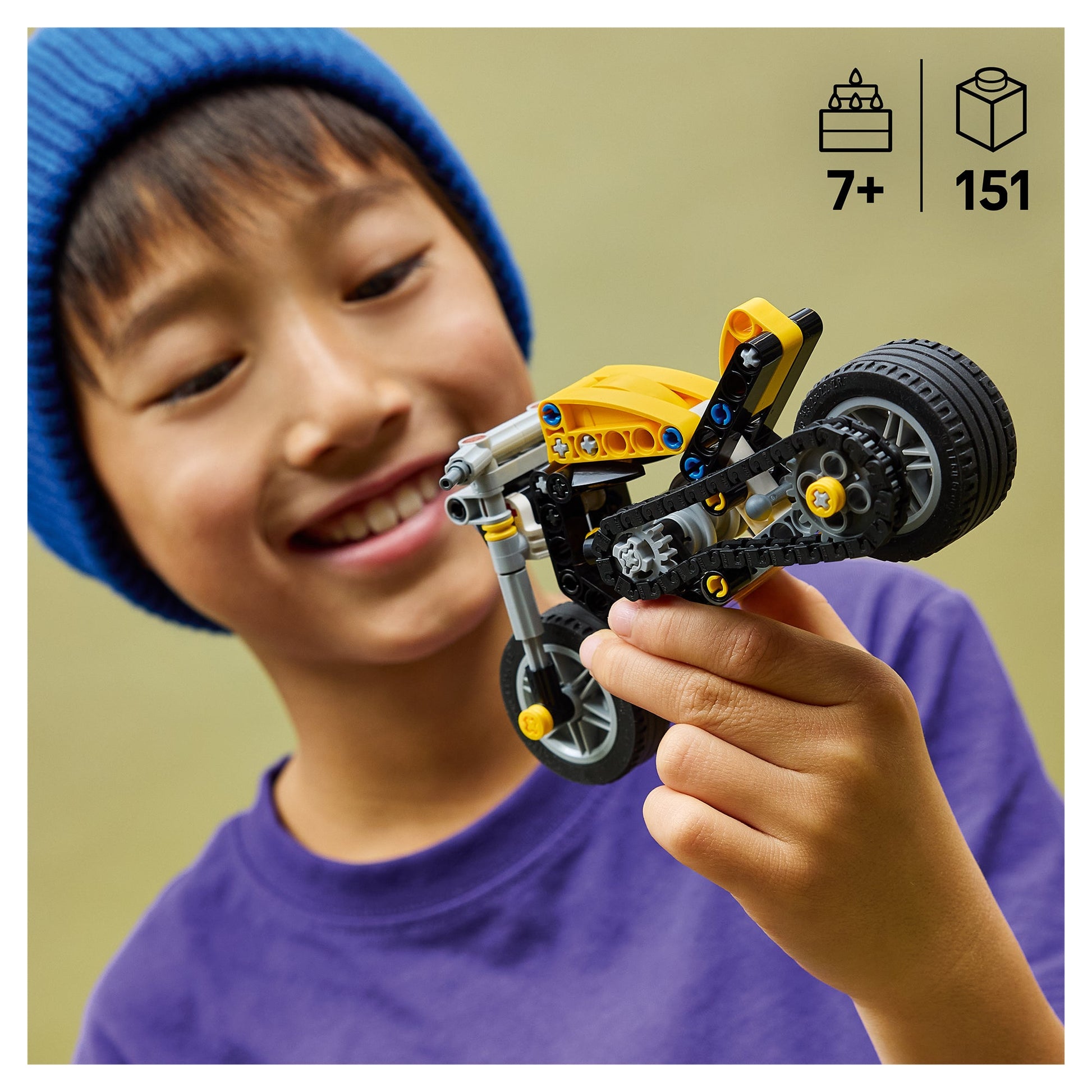 LEGO Technic Yellow Motorcycle Toy 42225 - Mastermind Toys___249615