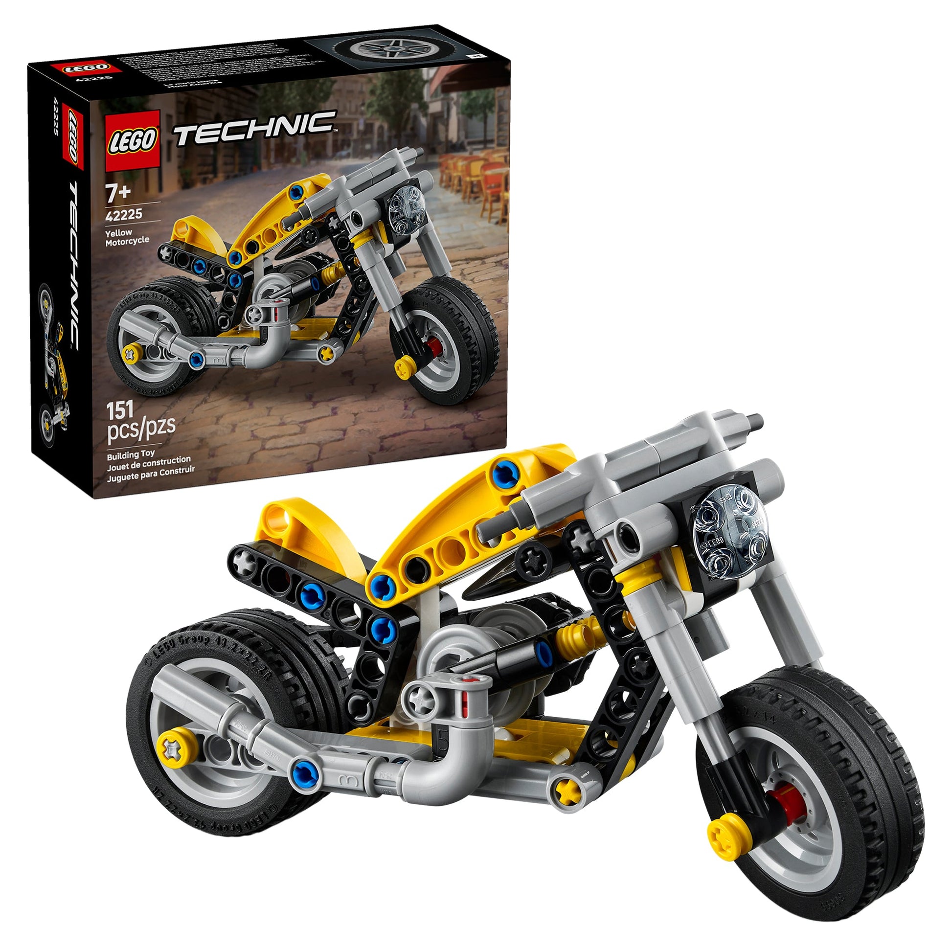 LEGO Technic Yellow Motorcycle Toy 42225 - Mastermind Toys___249615