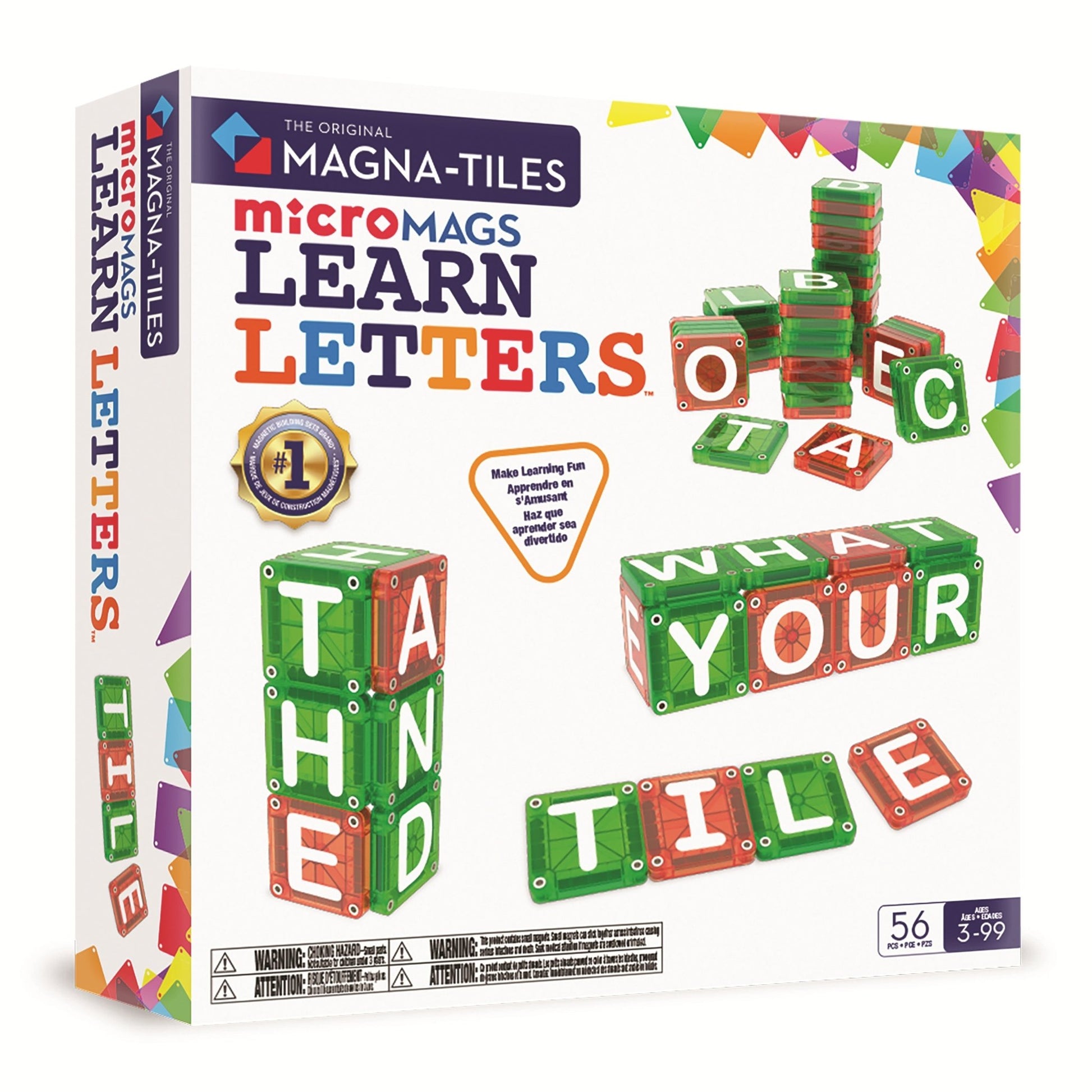 MAGNA-TILES® microMAGS LEARN Letters 56-Piece - Mastermind Toys___255823