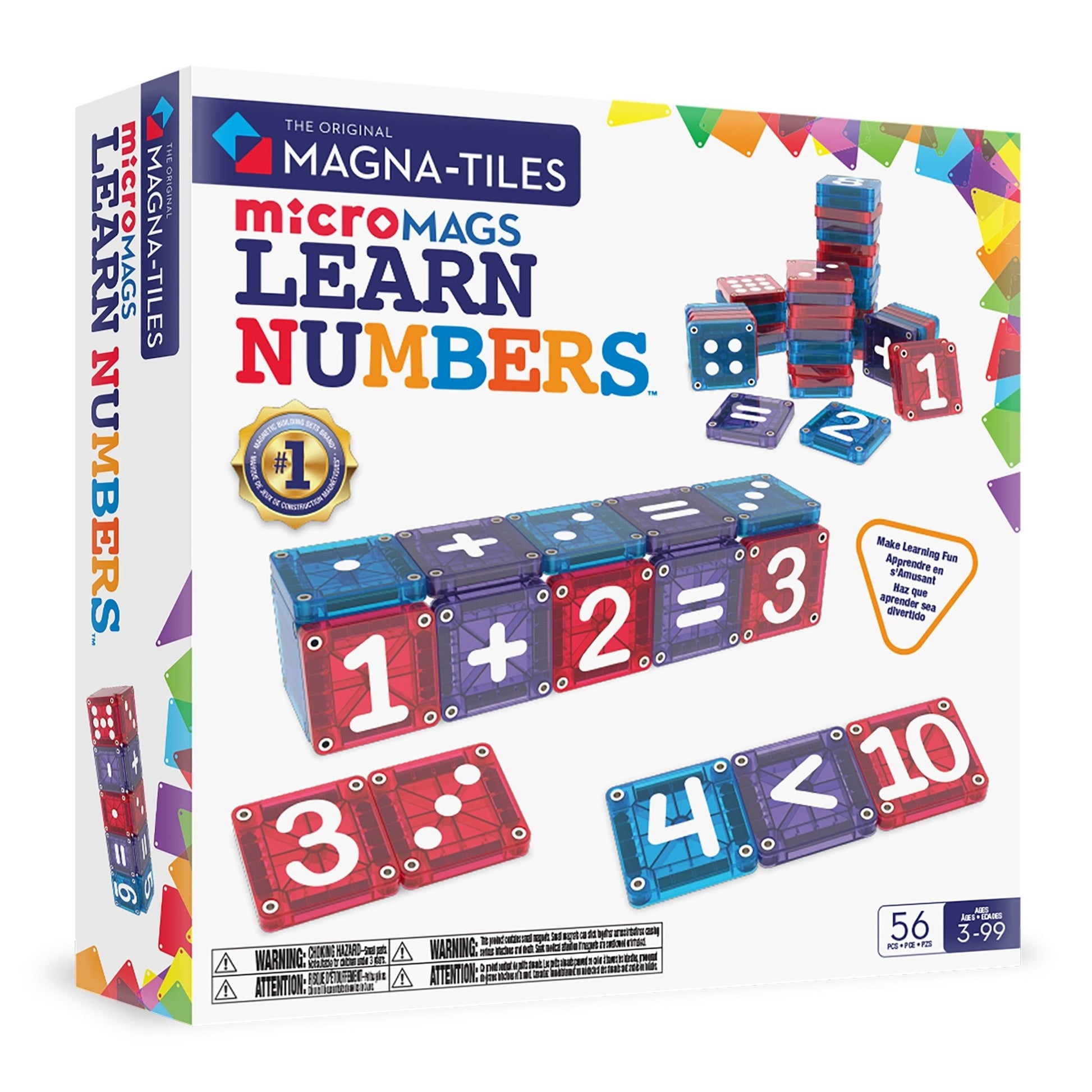 MAGNA-TILES® microMAGS LEARN Numbers 56-Piece - Mastermind Toys___255824