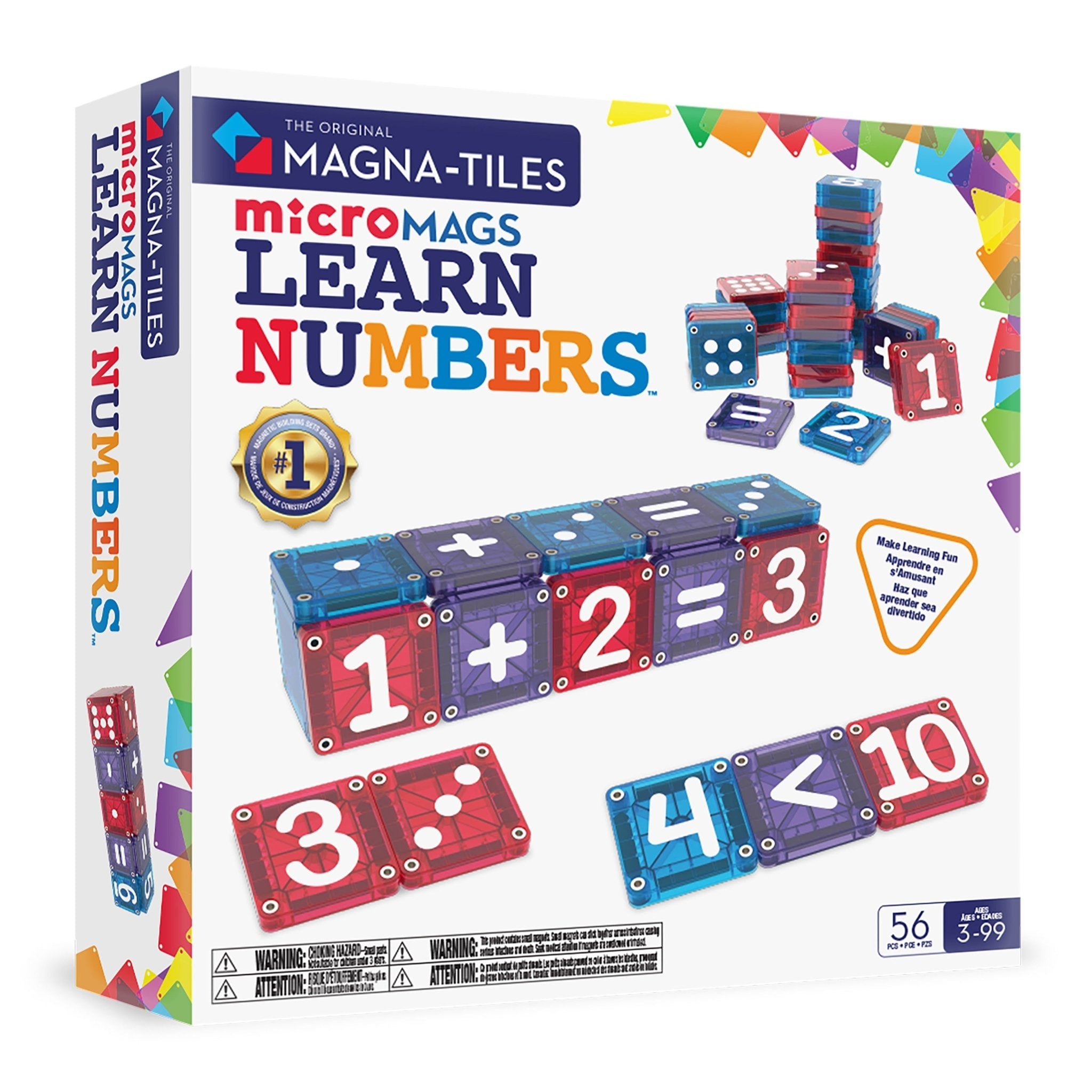 MAGNA-TILES® microMAGS LEARN Numbers 56-Piece - Mastermind Toys___255824