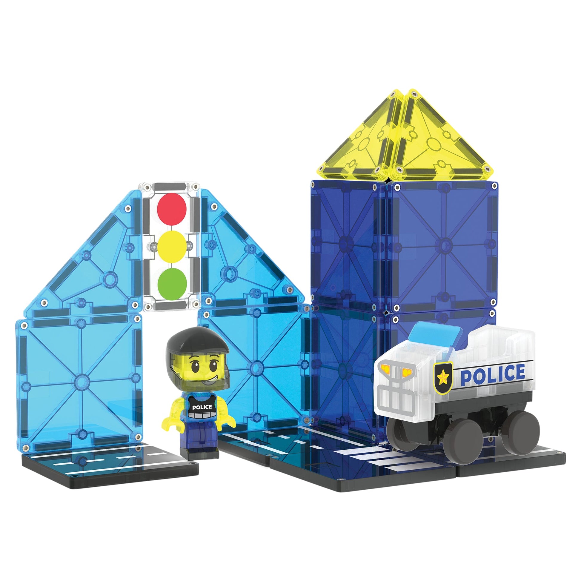 MAGNA - TILES Police Patrol 20 - Piece - Mastermind Toys___245564