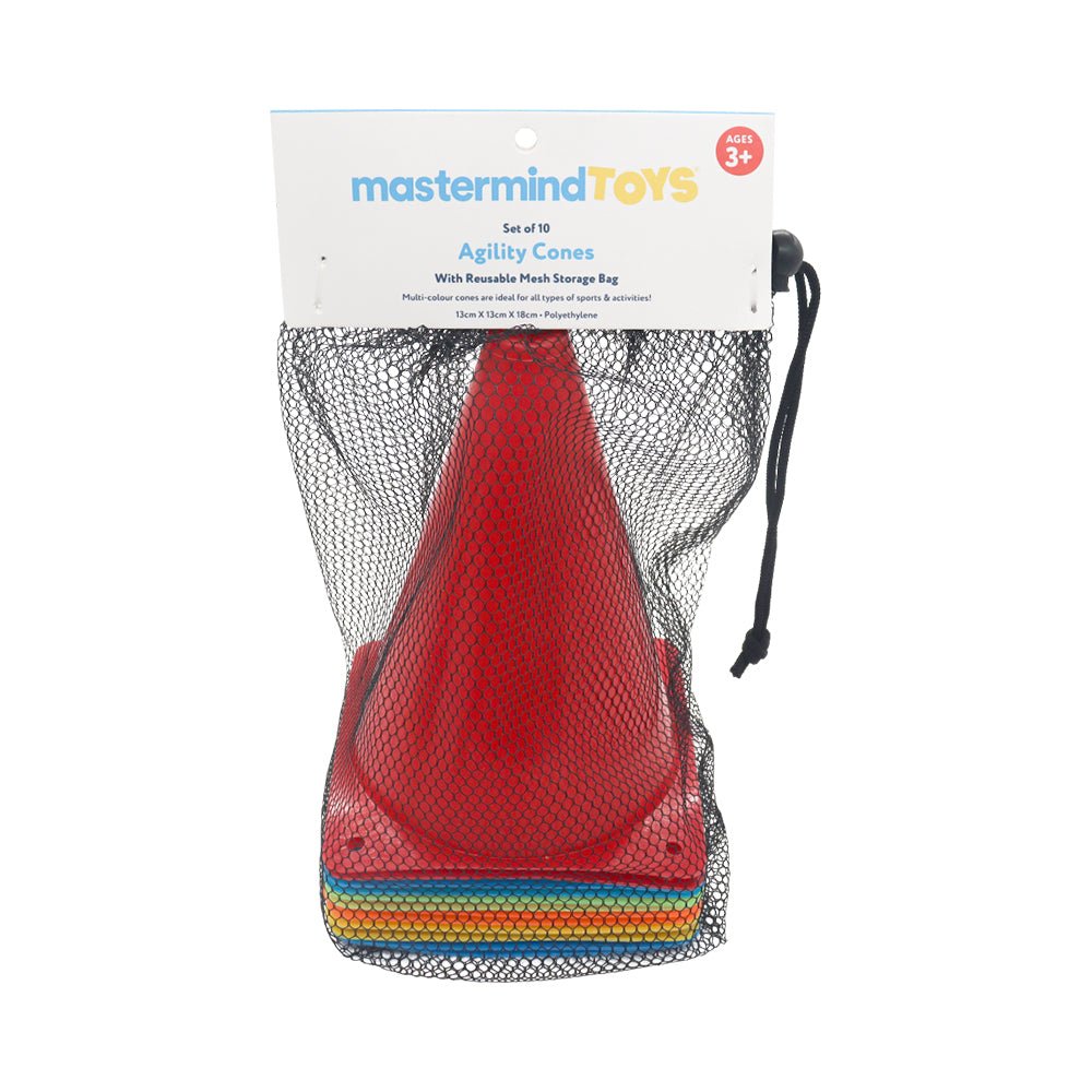 Mastermind Toys Agility Cones With Reusable Mesh Bag Set of 10 - Mastermind Toys___228380