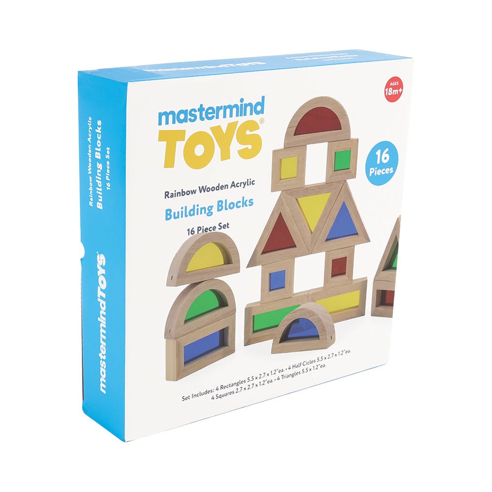 Mastermind Toys Rainbow Wooden Acrylic Building Blocks - Mastermind Toys___229806