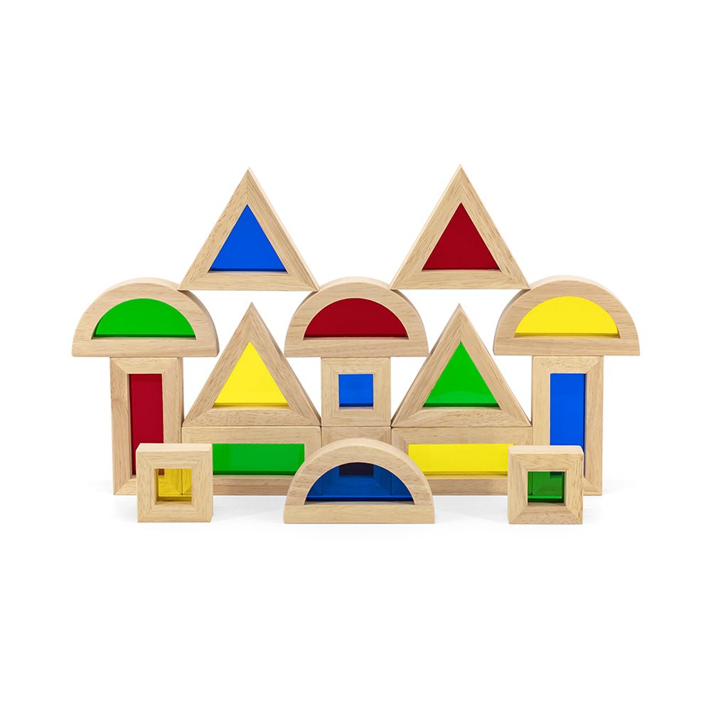 Mastermind Toys Rainbow Wooden Acrylic Building Blocks - Mastermind Toys___229806
