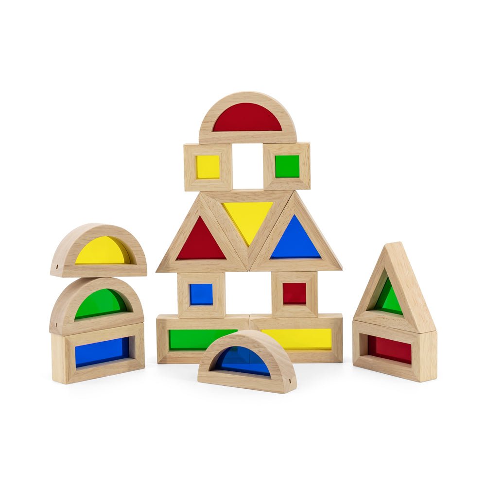 Mastermind Toys Rainbow Wooden Acrylic Building Blocks - Mastermind Toys___229806