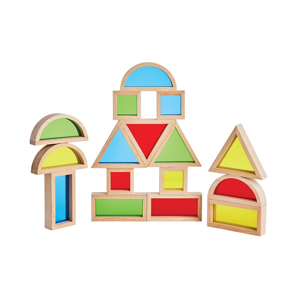 Mastermind Toys Rainbow Wooden Acrylic Building Blocks - Mastermind Toys___229806