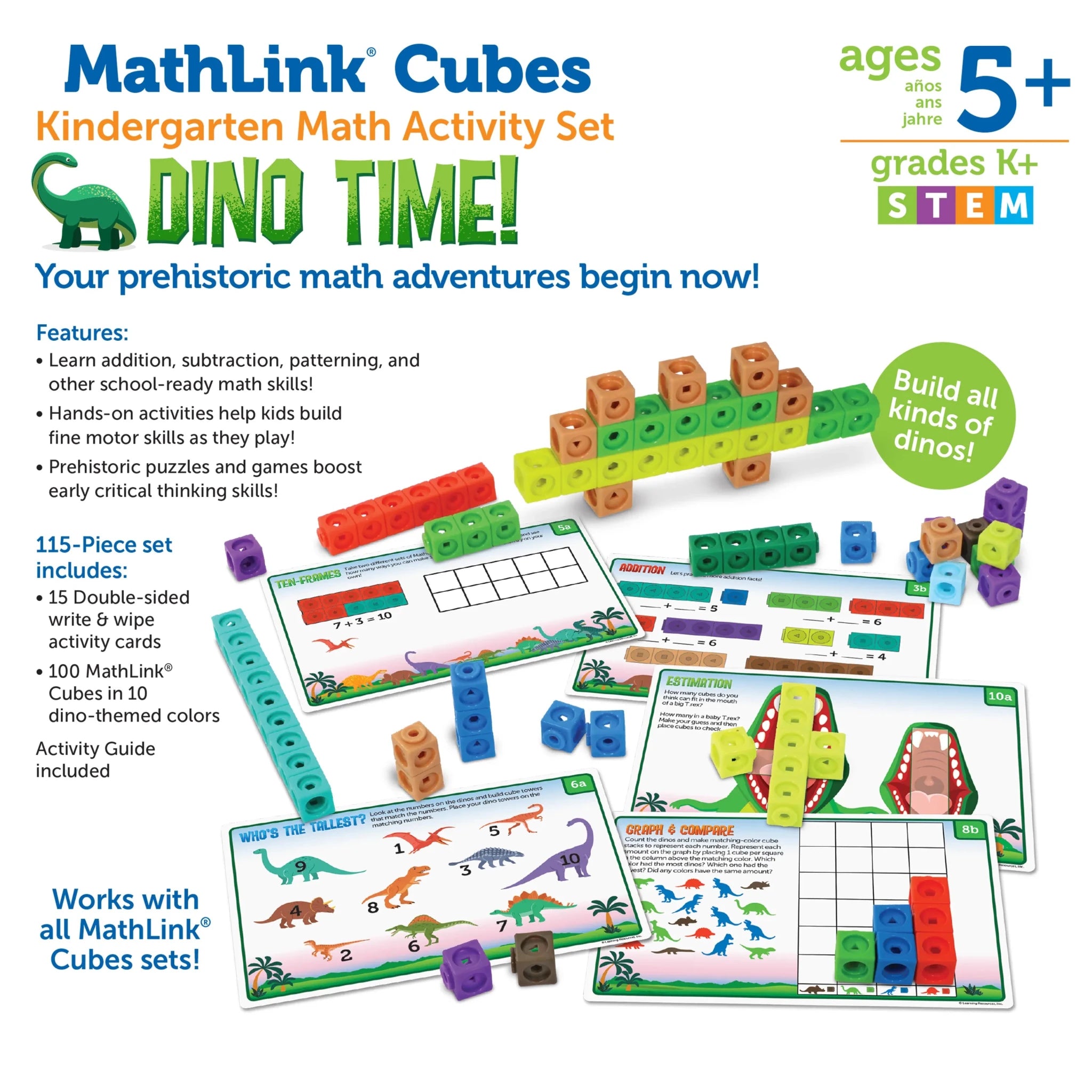 Mathlink Cubes Activity Set - Dino Time - Mastermind Toys___255208