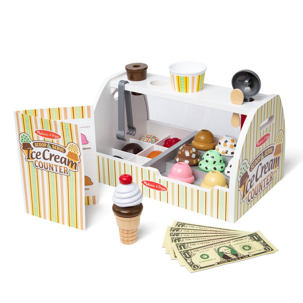 Melissa & Doug Scoop and Serve Wooden Ice Cream Counter - Mastermind Toys___234421