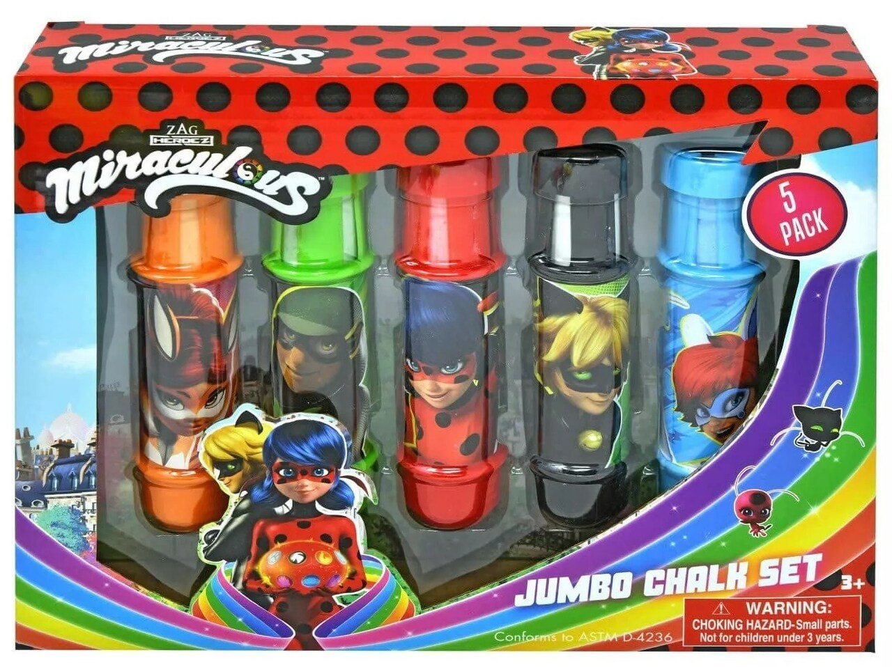 Miraculous 5 Pack Jumbo Chalk - Mastermind Toys___251025