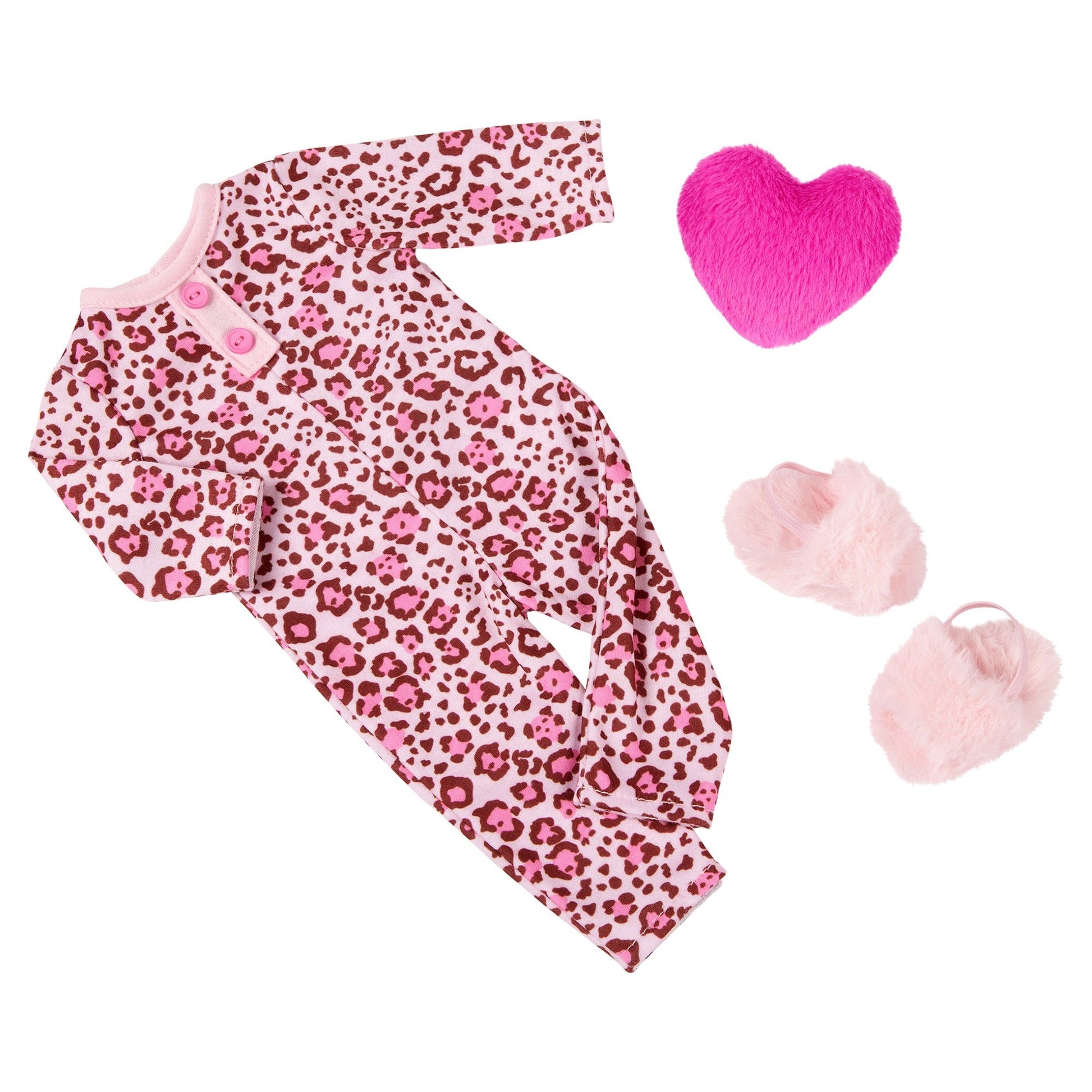 Our Generation Garcia 18" Doll with Leopard Pajamas & Heart Pillow - Mastermind Toys___246017