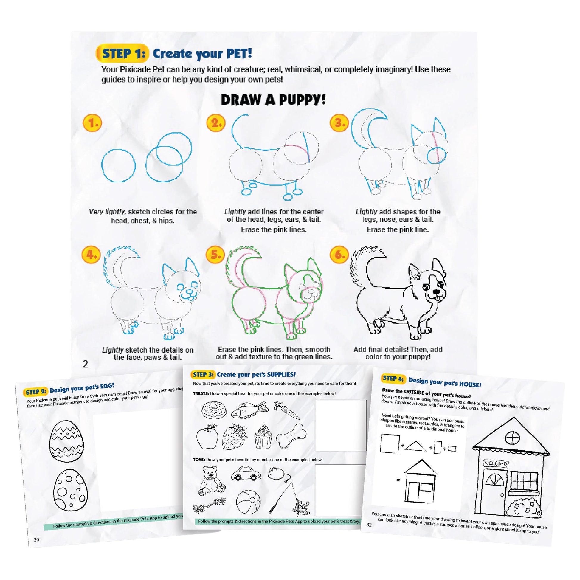 Pixicade Pets - 1 Illustrated How to Draw Book - Mastermind Toys___249010