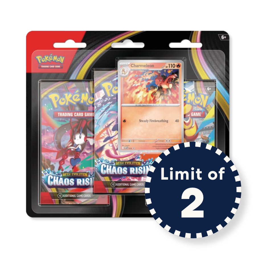 Pokémon TCG: Mega Evolution Chaos Rising Three-Booster Blister I Limit 2 per customer - Mastermind Toys___256045