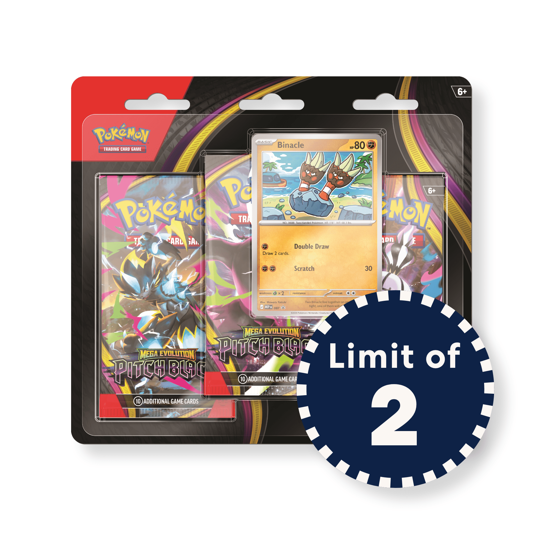 Pokémon TCG: Mega Evolution PITCH BLACK Three-Booster Blister I Limit 2 per customer - Mastermind Toys___256296
