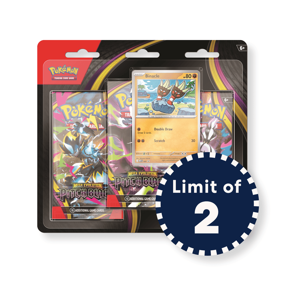 Pokémon TCG: Mega Evolution PITCH BLACK Three-Booster Blister I Limit 2 per customer - Mastermind Toys___256296