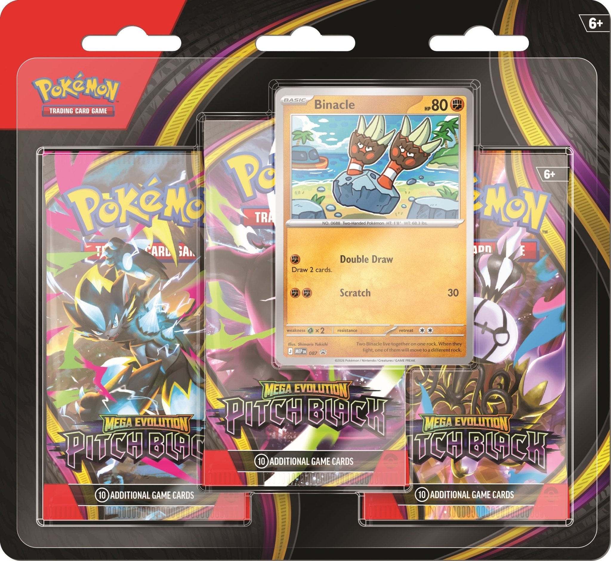 Pokémon TCG: Mega Evolution PITCH BLACK Three-Booster Blister I Limit 2 per customer - Mastermind Toys___256296