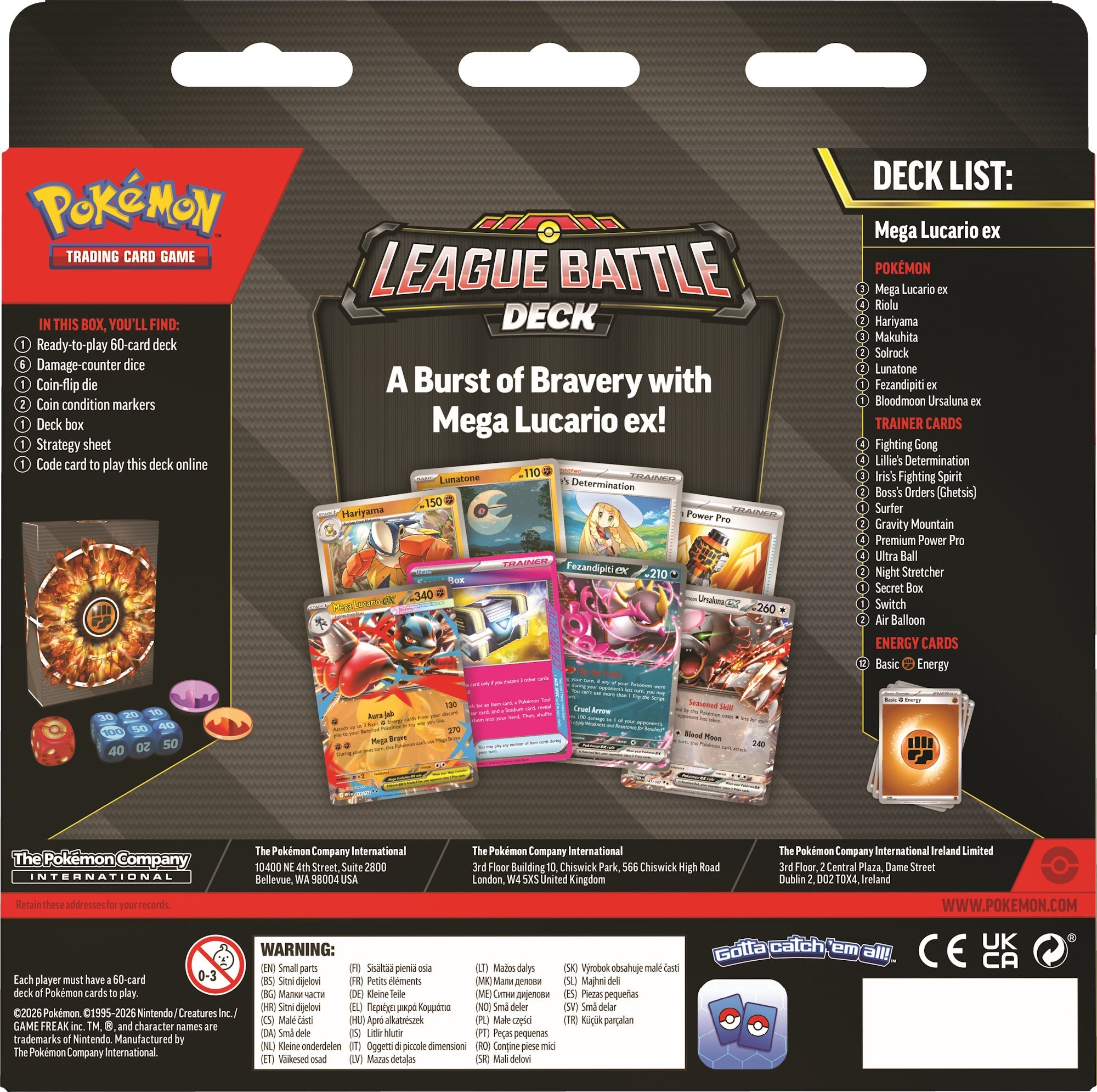 Pokémon TCG: Mega Lucario ex League Battle Deck I June 19 Release - 4 Limit - Mastermind Toys___256222