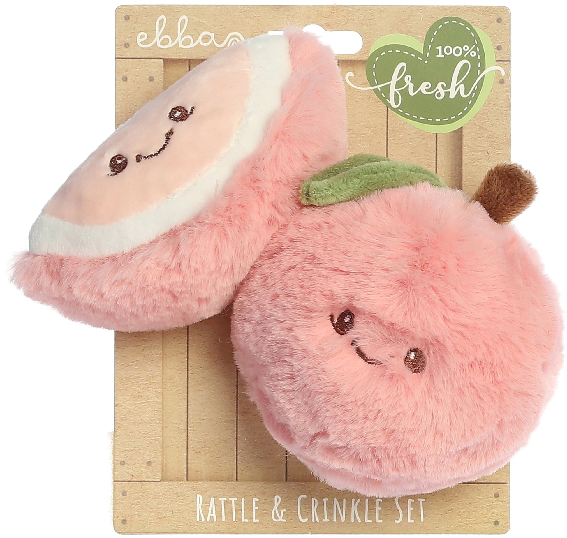 Precious Produce - Peach Rattle & Crinkle Set 3.5" - Mastermind Toys___245856