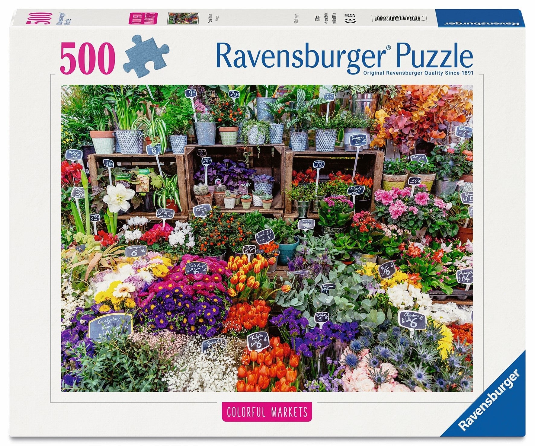 Ravensbuger Flower Market, France 500pc Puzzle - Mastermind Toys___251098