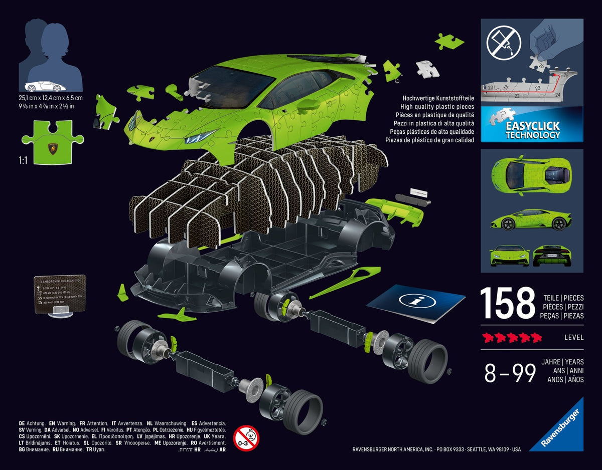 Ravensburger Iconics Lamborgh Huracán EVO Green 108pc - Mastermind Toys___256383