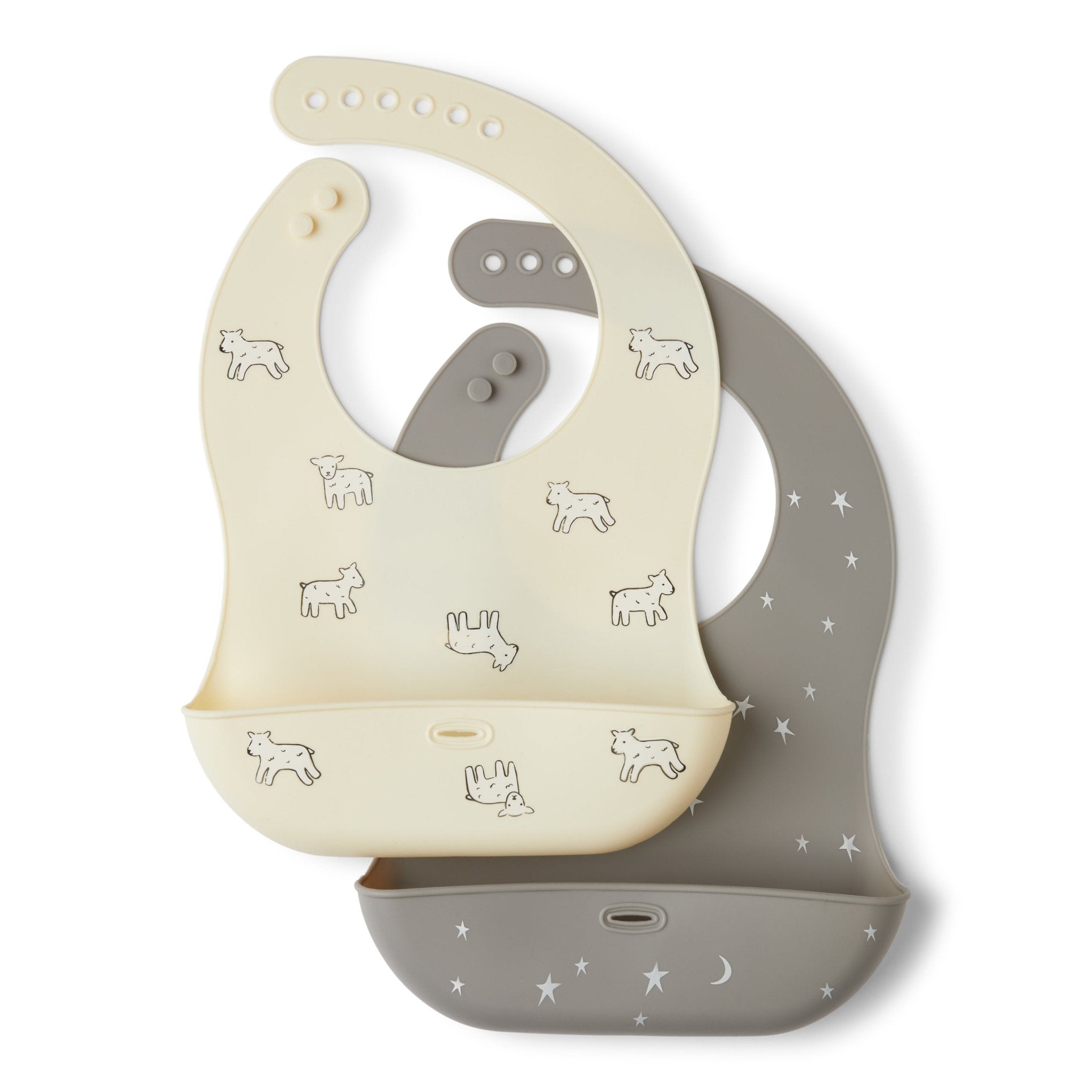 Rise Little Earthling 2 - Pack Silicone Bib Lamb OS - Mastermind Toys___236558