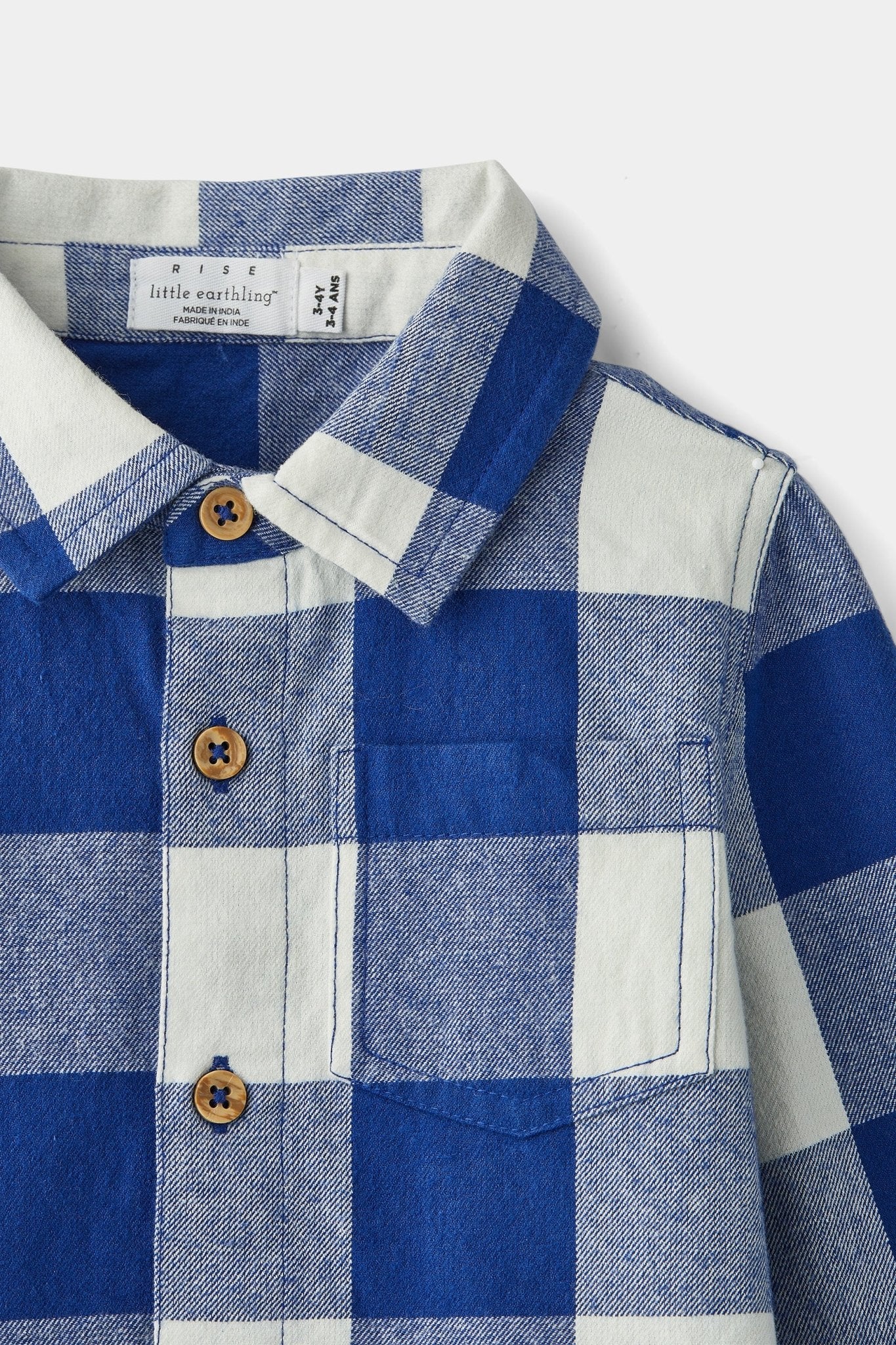 Rise Little Earthling Flannel Shirt Mazarine Blue - Mastermind Toys___244078