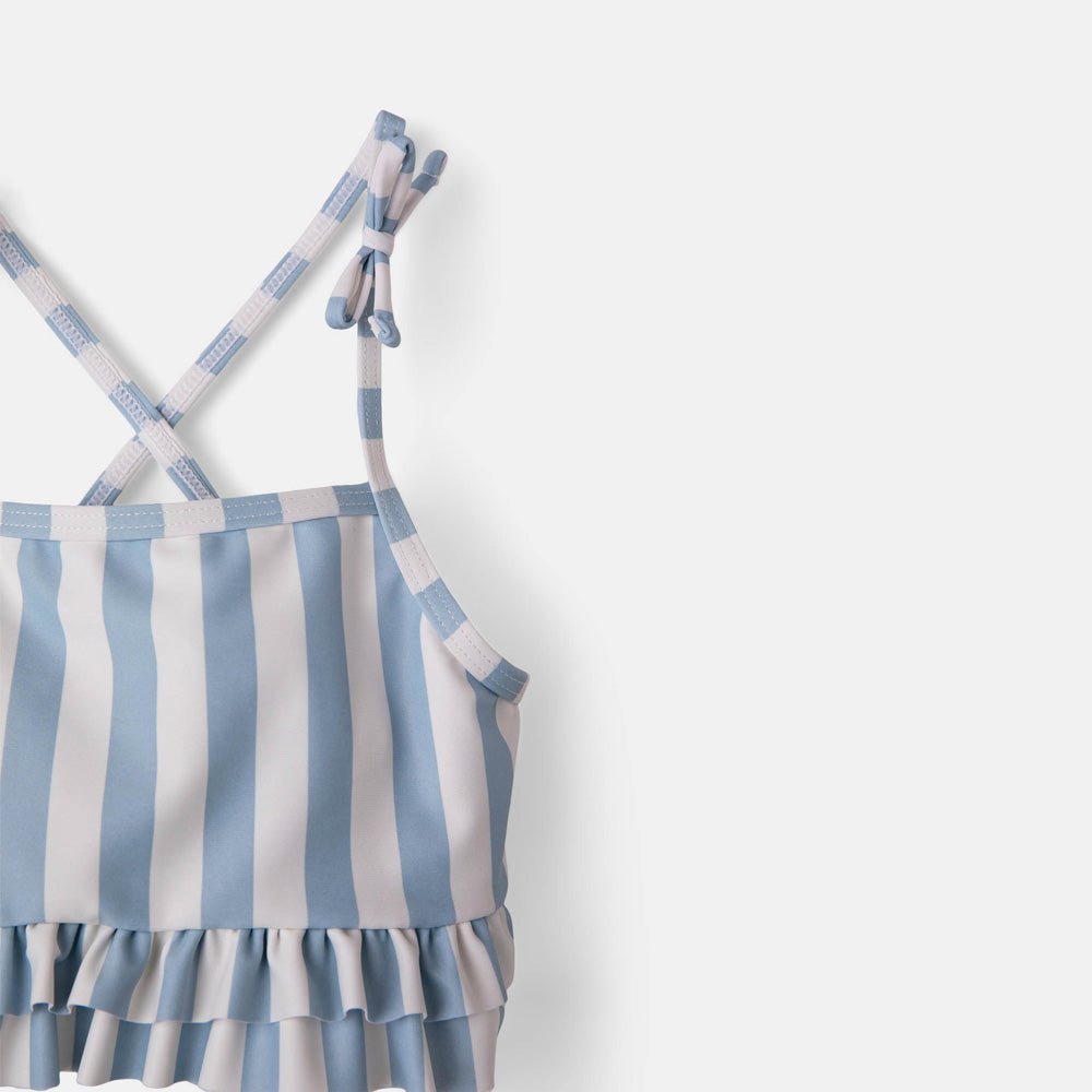 Rise Little Earthling Ruffle Bow 2 - pc Bathing Suit Peach Gingham 0 - 6m - Mastermind Toys___234994