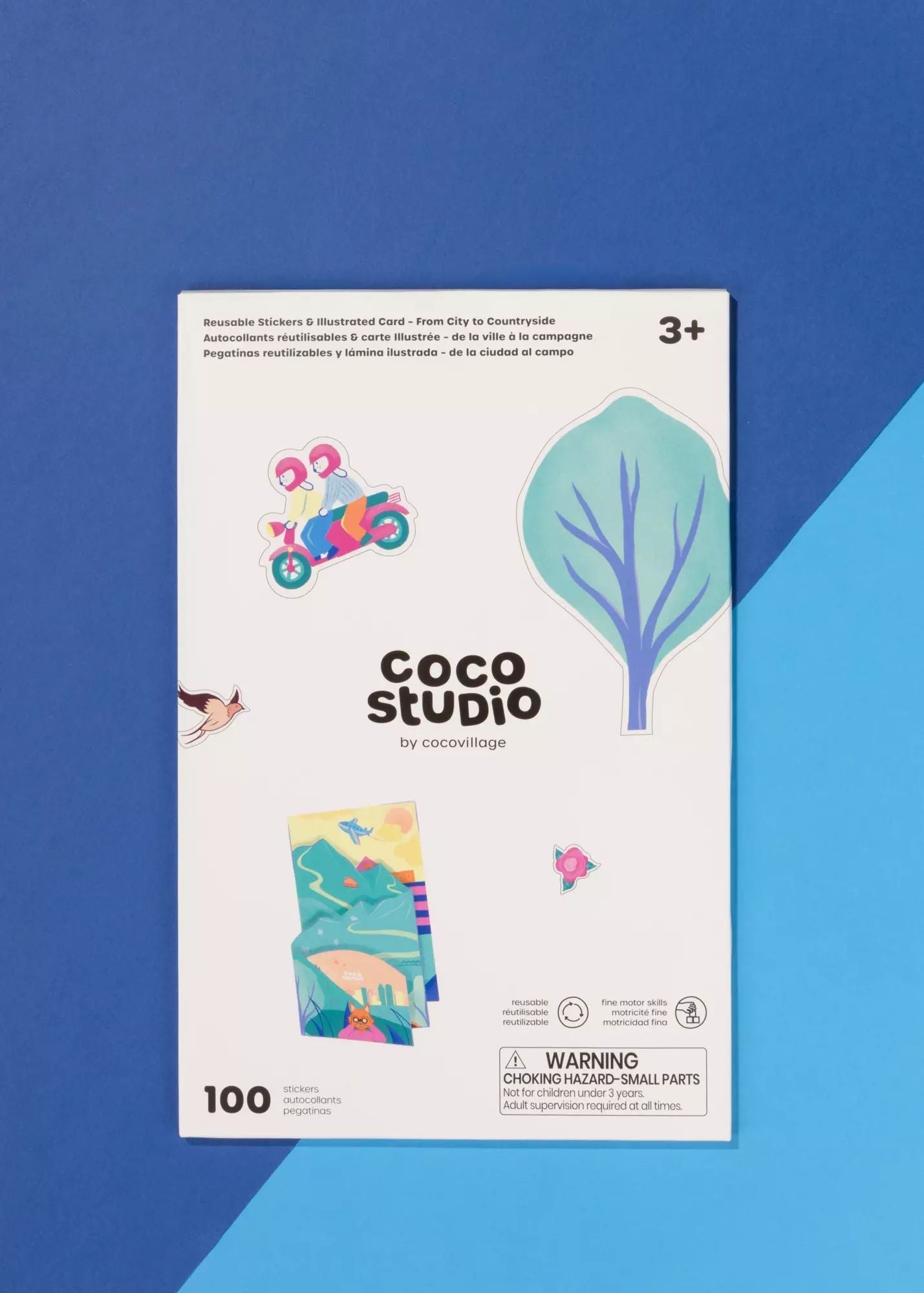 Set of 100 Reusable Stickers & Illustrated Sticking Pad – From City to Countryside - Mastermind Toys___250113