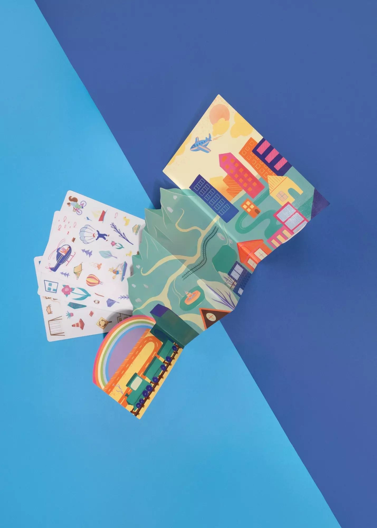 Set of 100 Reusable Stickers & Illustrated Sticking Pad – From City to Countryside - Mastermind Toys___250113