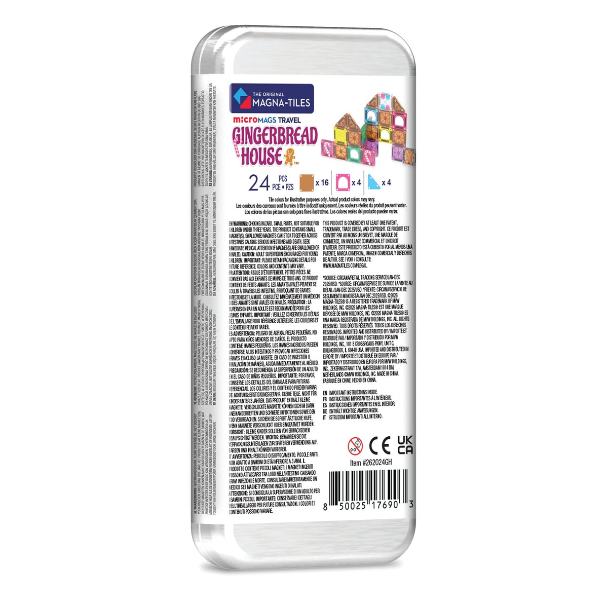 The Original MAGNA-TILES® microMAGS Gingerbread House Travel 24-Piece - Mastermind Toys___256025