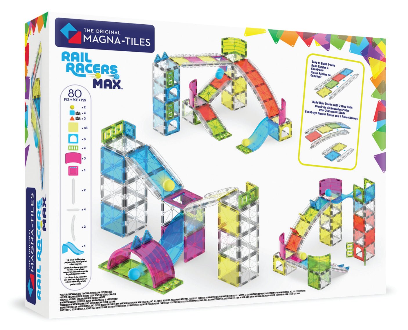 The Original MAGNA-TILES® Rail Racers Max 80-Piece - Mastermind Toys___256023