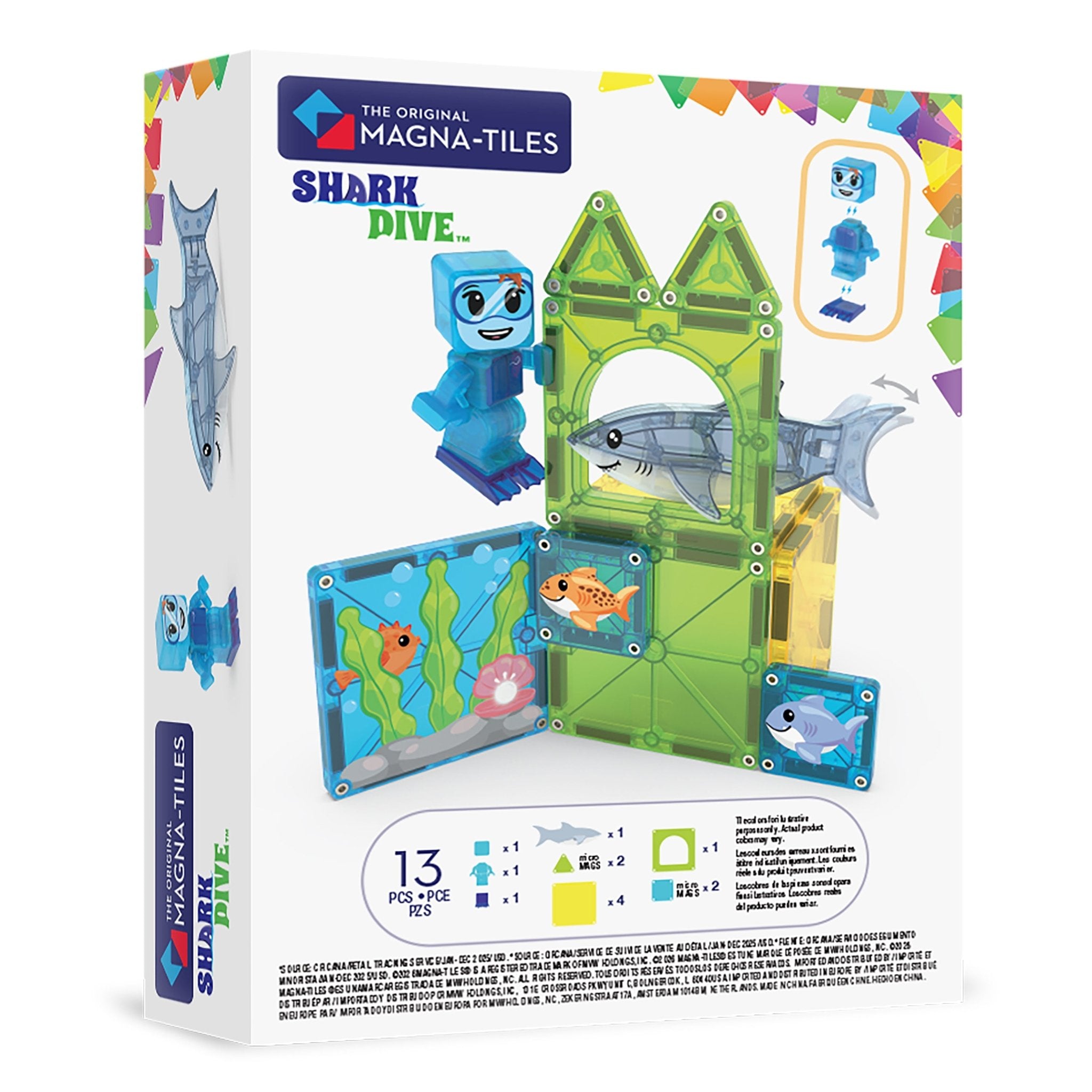 The Original MAGNA-TILES® Shark Dive 13-Piece - Mastermind Toys___256018