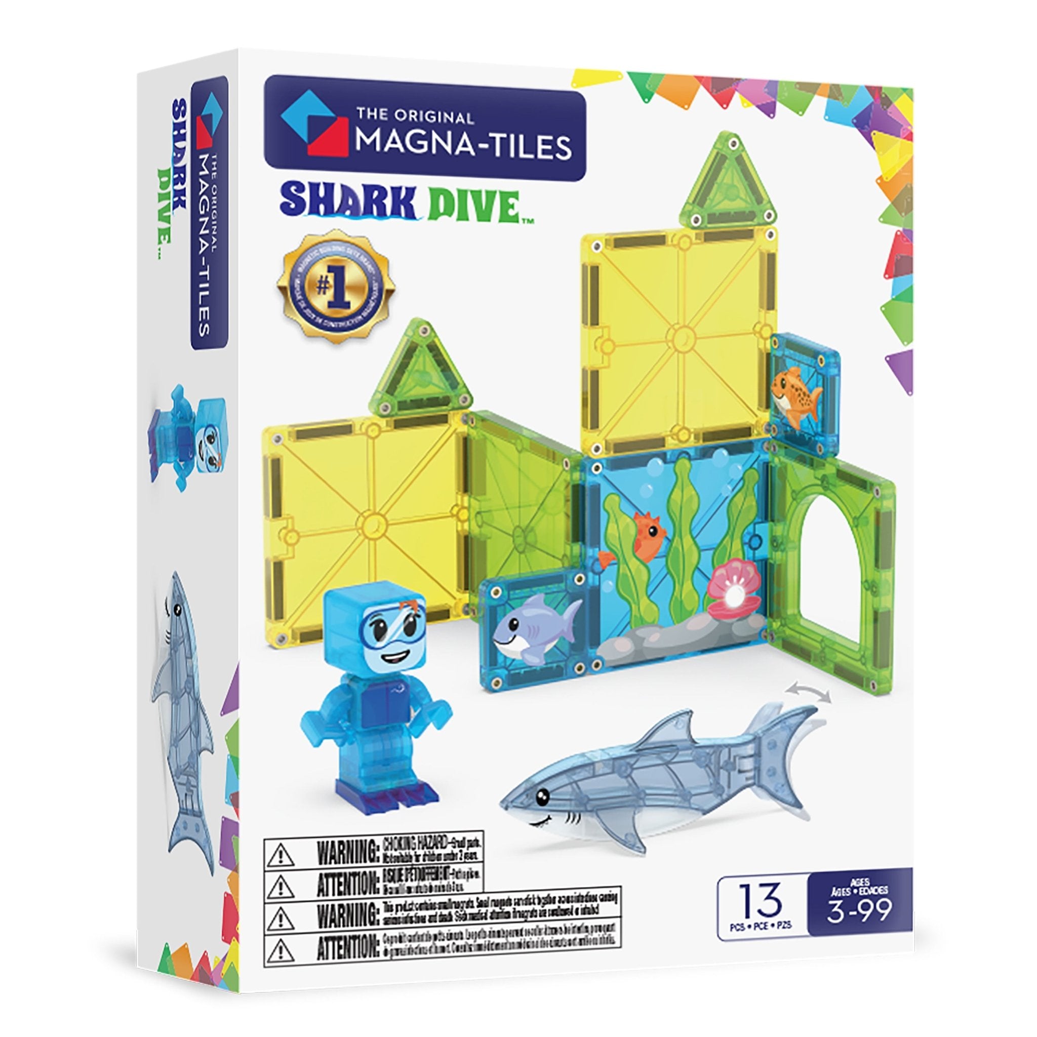 The Original MAGNA-TILES® Shark Dive 13-Piece - Mastermind Toys___256018